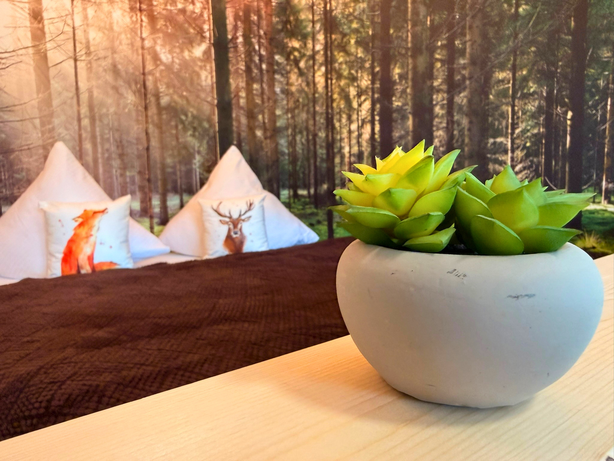 Besondere Schlafnische im Wald-Design