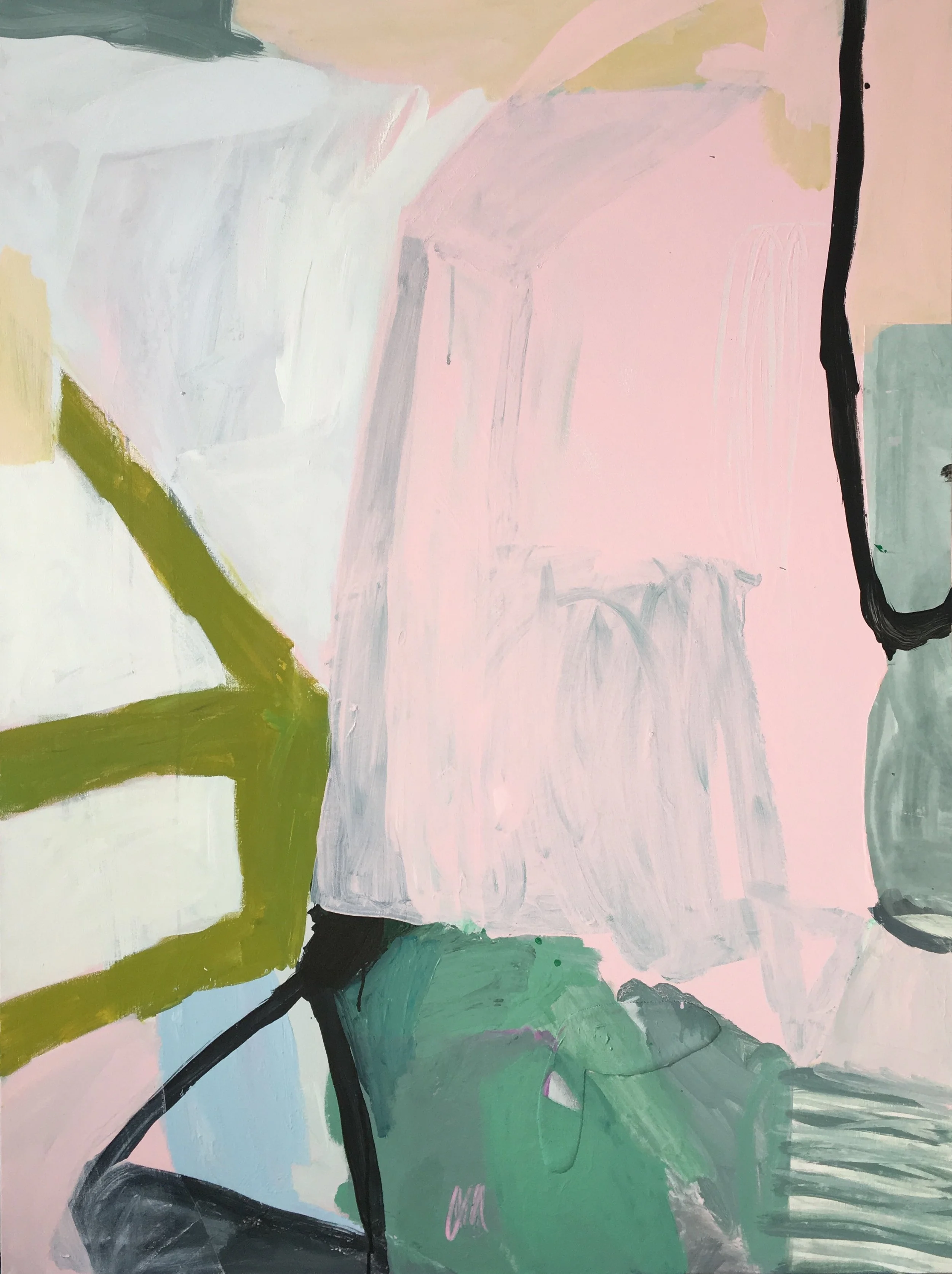Last Pastel, 48"x36", acrylic, collage on canvas, 2017, $3200