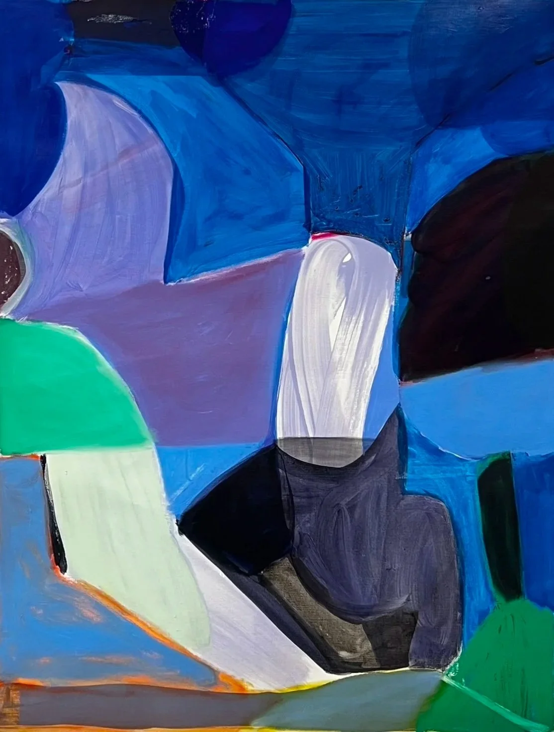 Projection in Blue, 45"x35", acrylic, gouache, oil on canvas, 2023