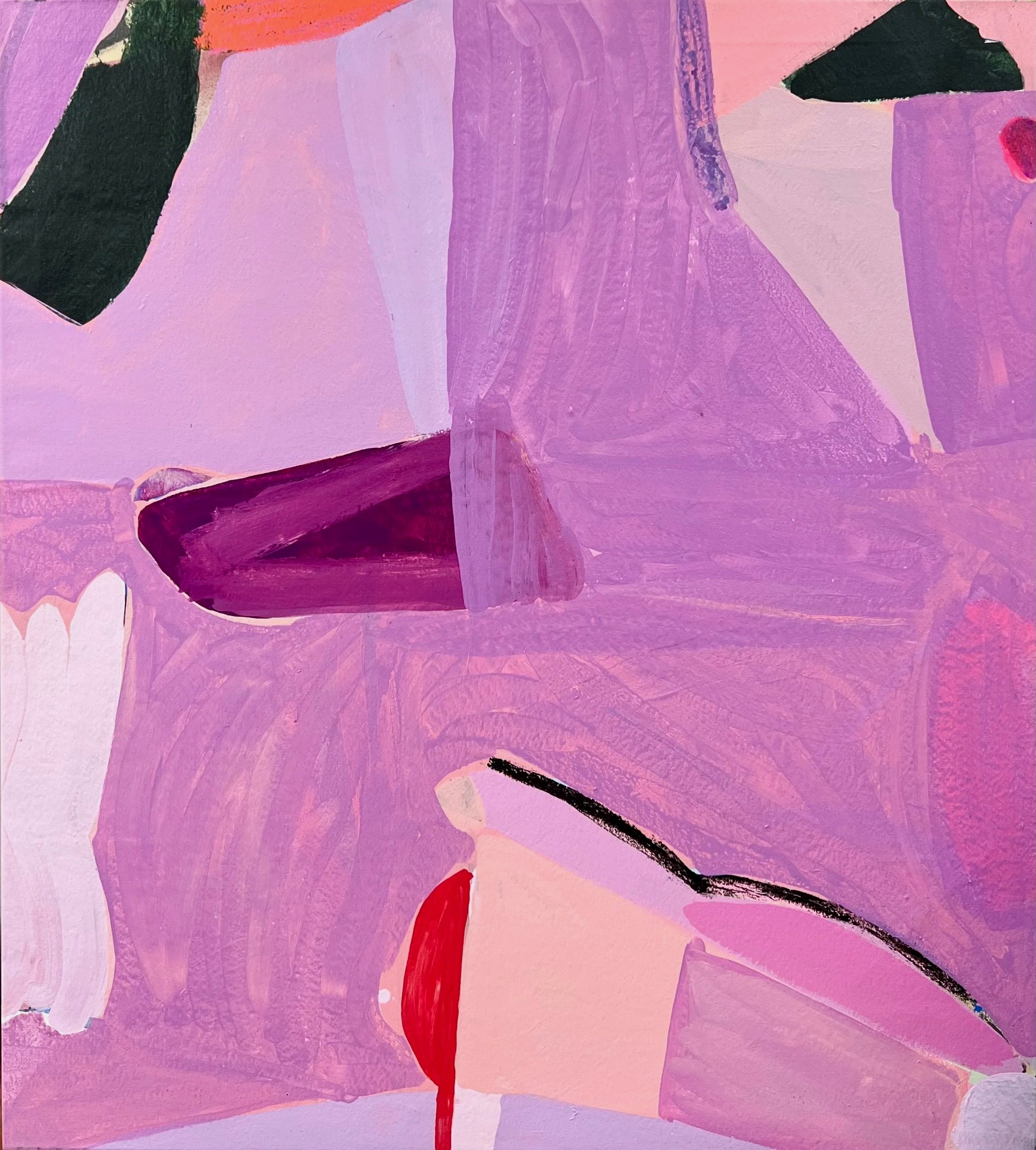 Bubble Gum Room, 50"x45", acrylic and oil stick on canvas, 2022