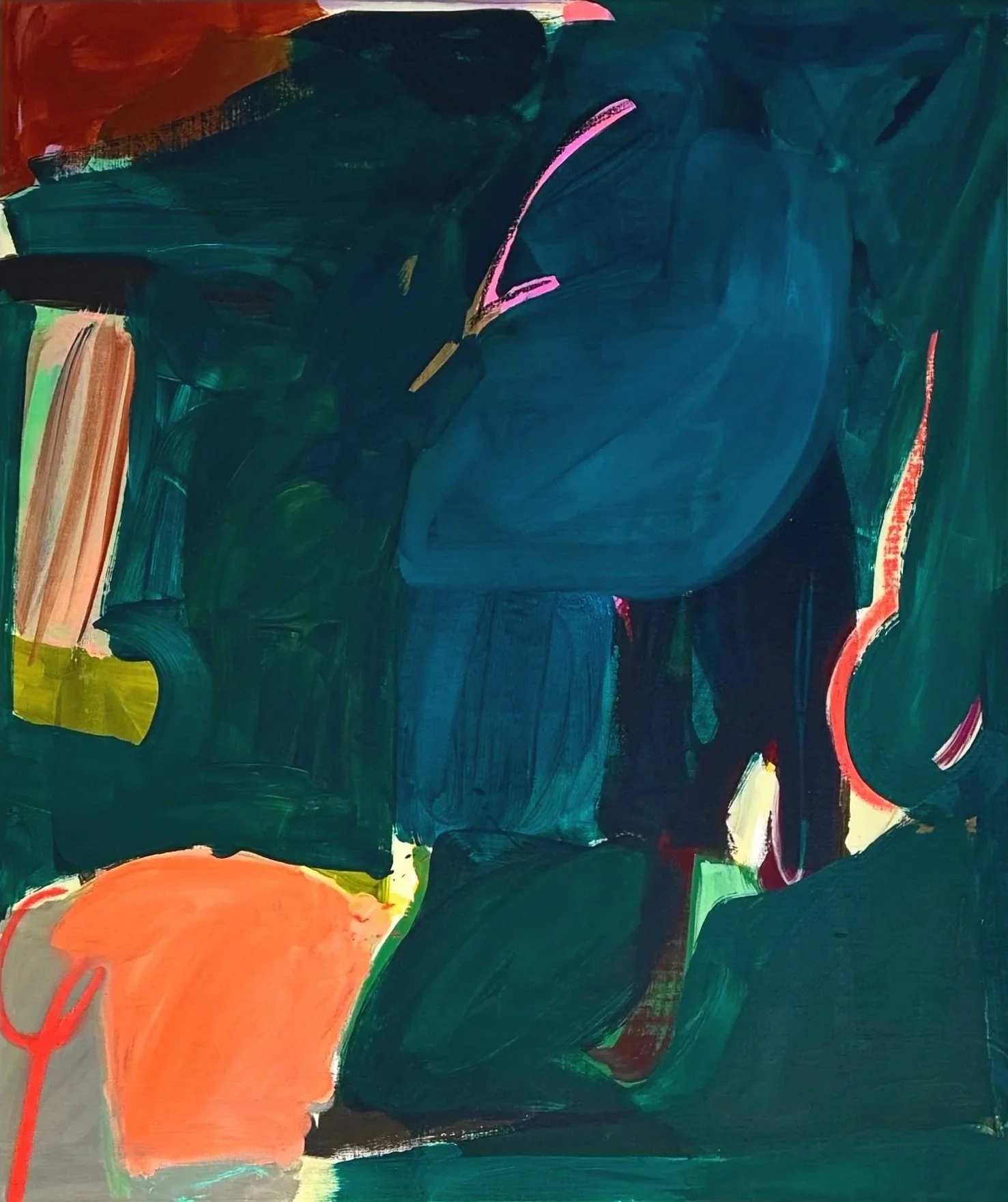 In A Forest, 48"x42", acrylic, oil on linen, 2024