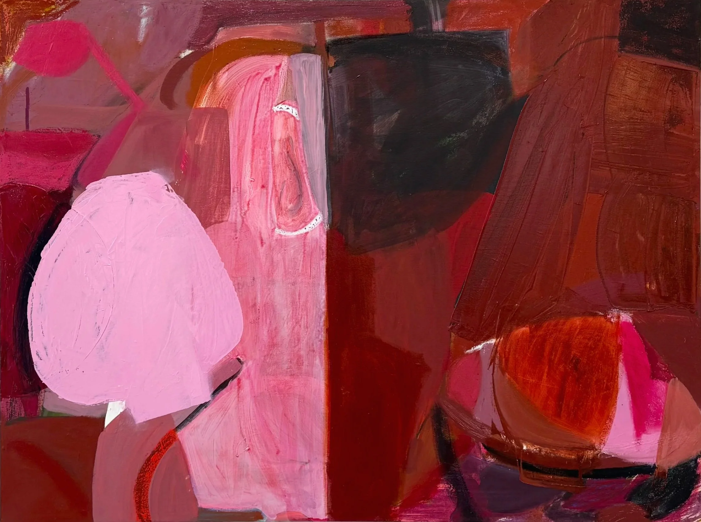 Listener, 30"x40", acrylic, oil, charcoal on canvas, 2026