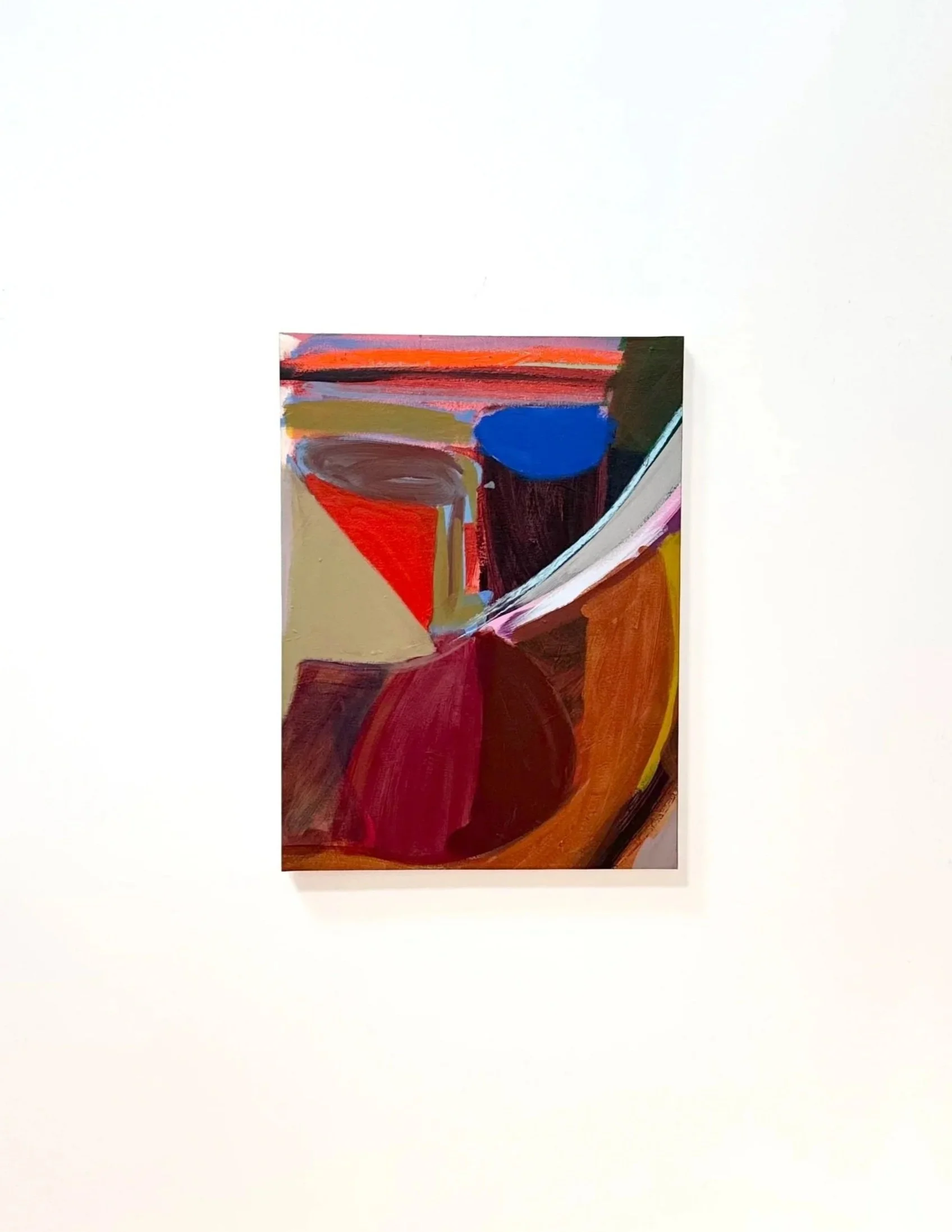 Blue Eyed Mask (in situ), 24"x18", acrylic, oil, gouache on canvas, 2026