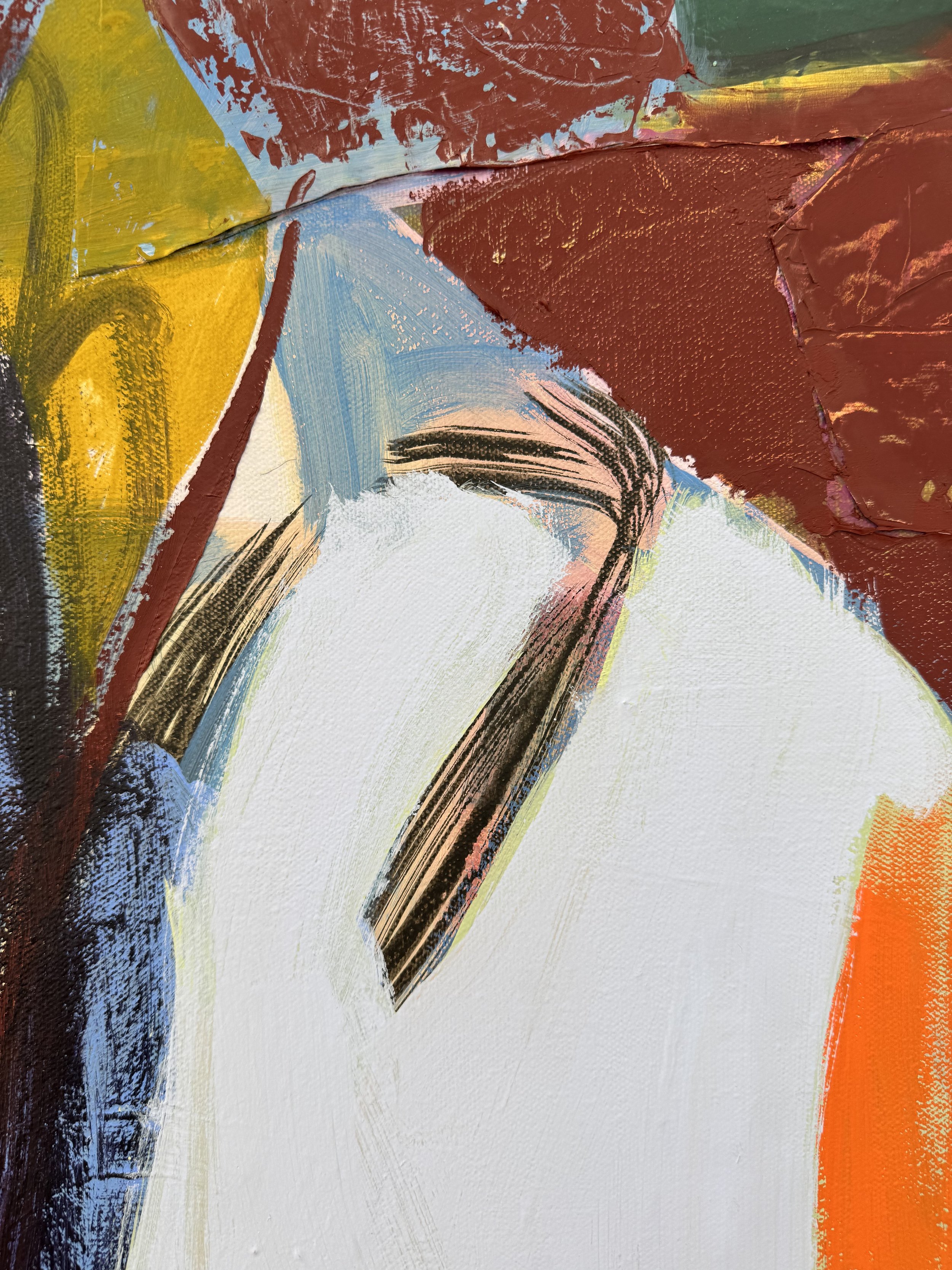 Circus Day (detail), 48"x48", acrylic, gouache, oil on canvas, 2024