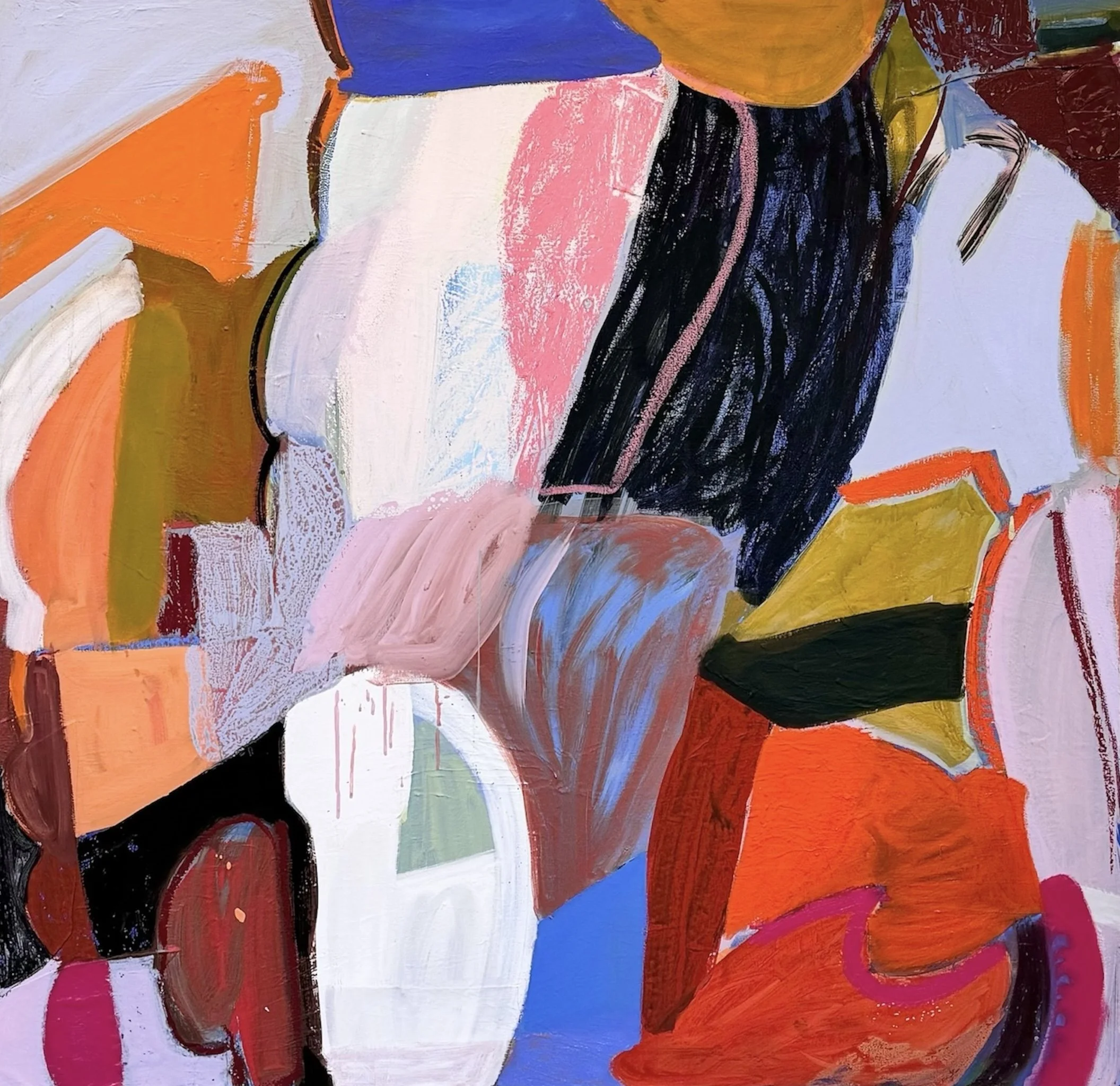 Circus Day, 48"x48", acrylic, oil, gouache on canvas, 2024