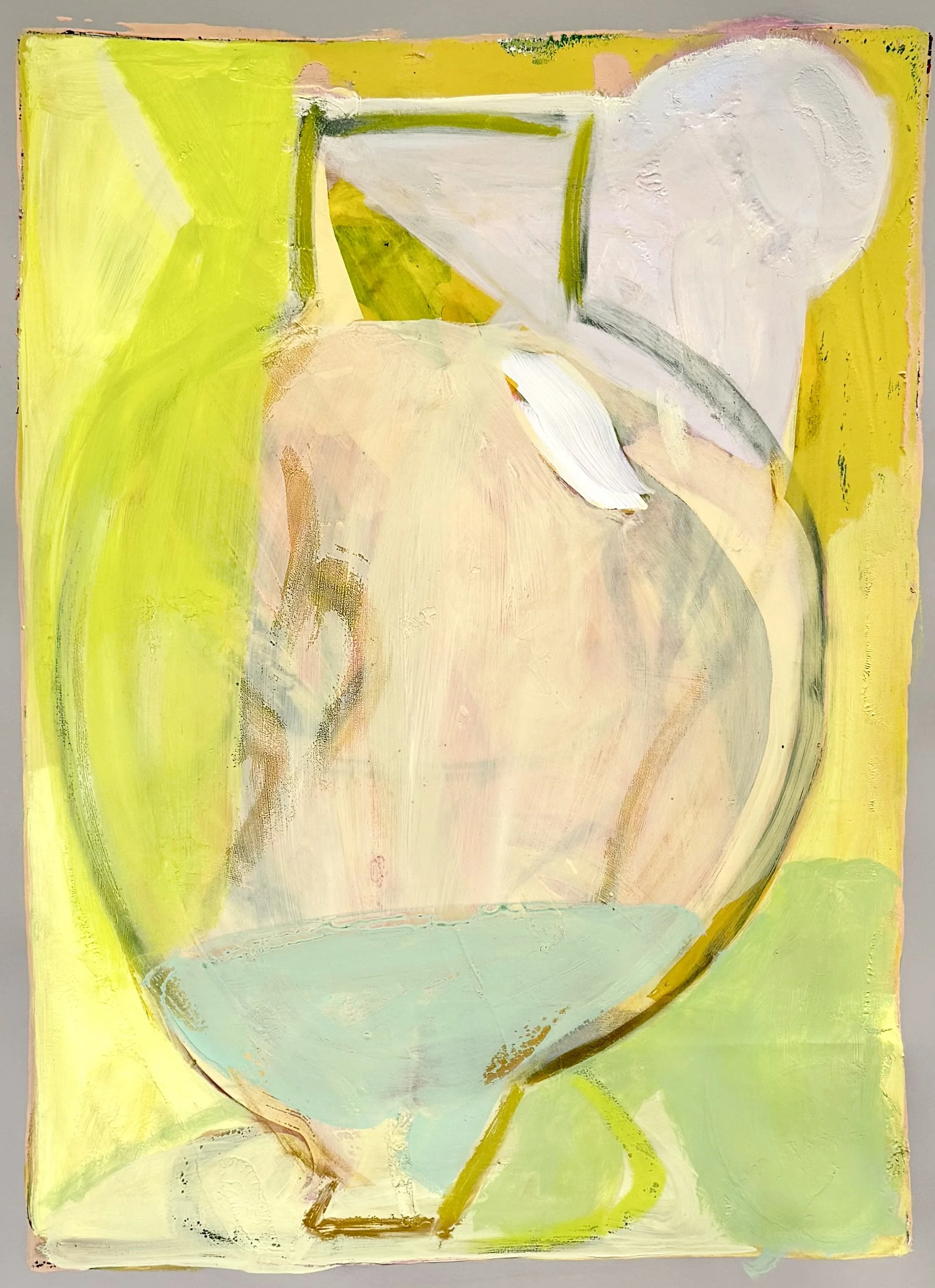 Cloud Vessel, 30"x22", monotype, acrylic, gouache, oil on paper, 2025