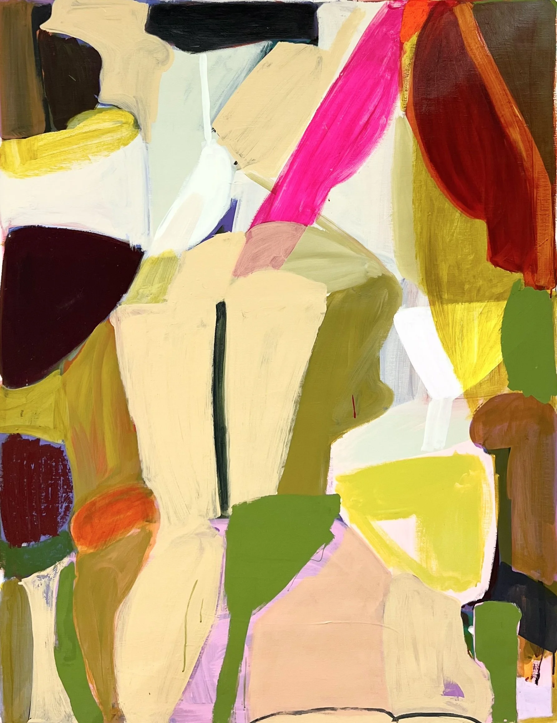 Sun Garden, 45"x35", acrylic, oil, gouache on linen, 2023