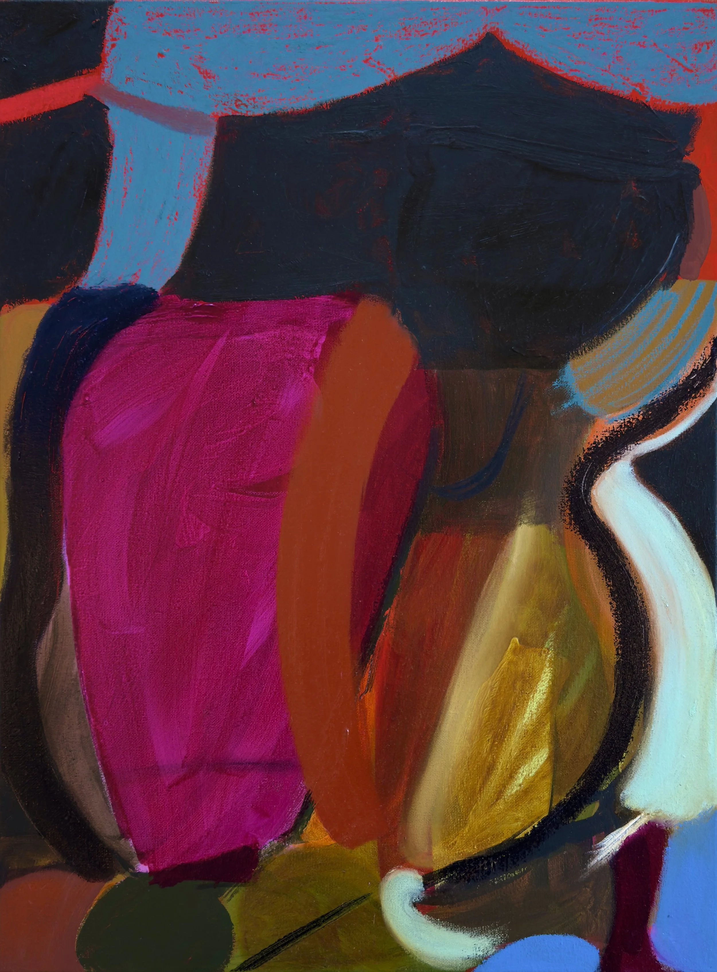 Sleeping Tent, 24"x18", acrylic and oil on canvas, 2024