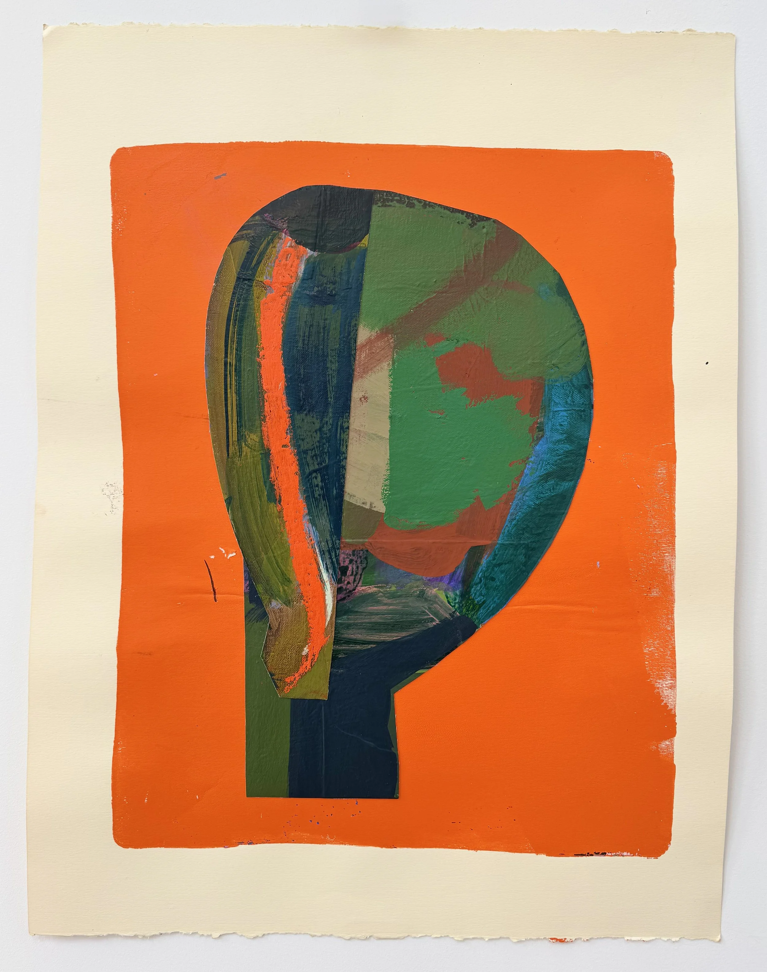 Untitled Guide 2, 20"x16", monotype and collage on paper, 2026