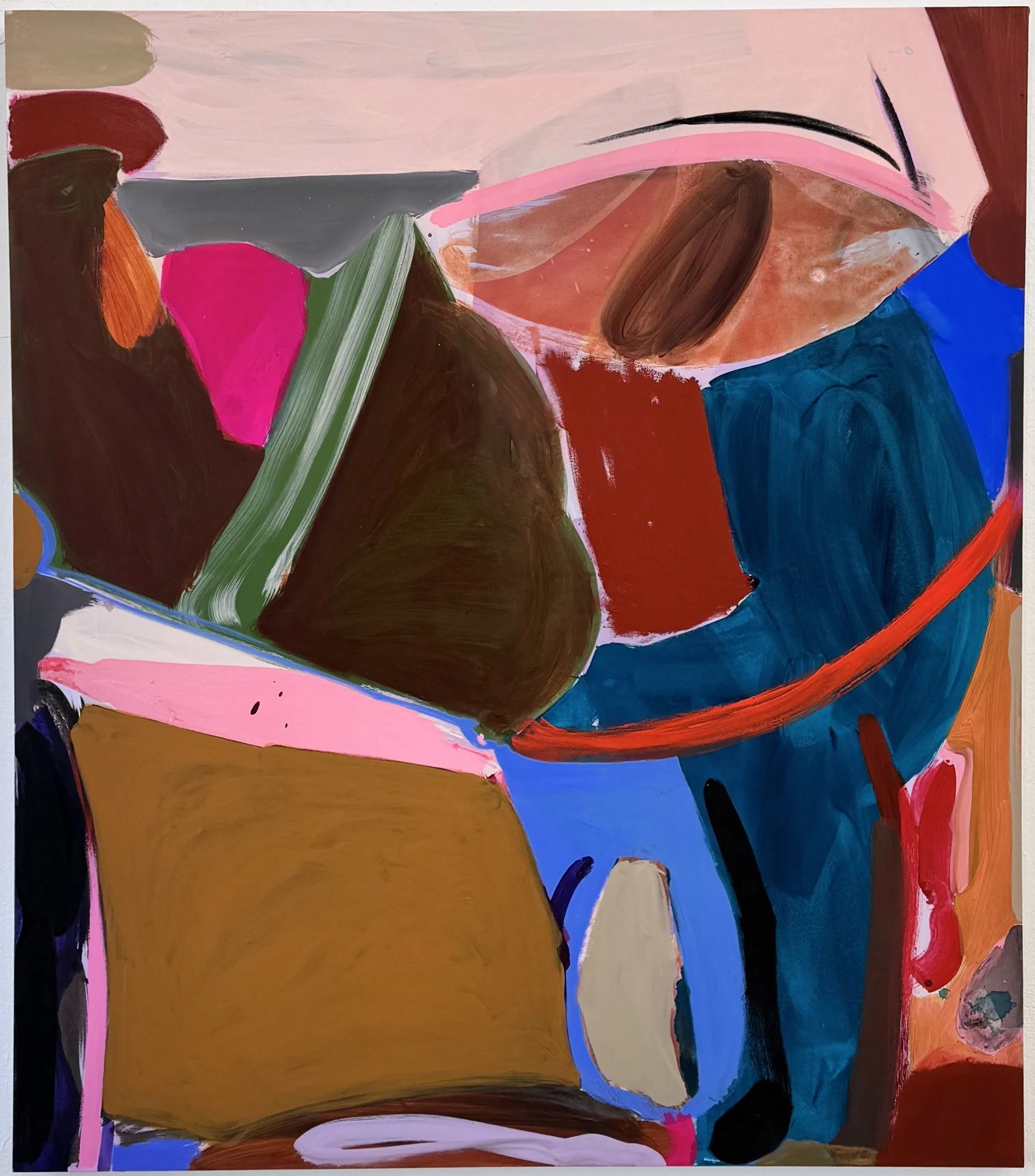 Pale Horizon, 48"x42", acrylic, oil, gouache, charcoal on canvas, 2025