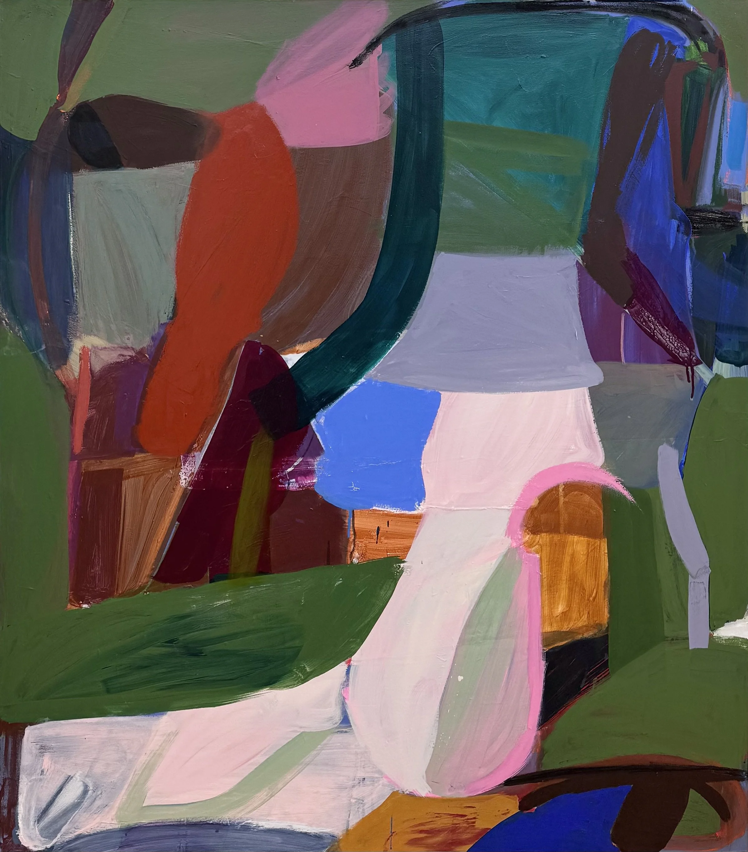 Bluebell, 48"x42", acrylic, oil, gouache, charcoal on canvas, 2026