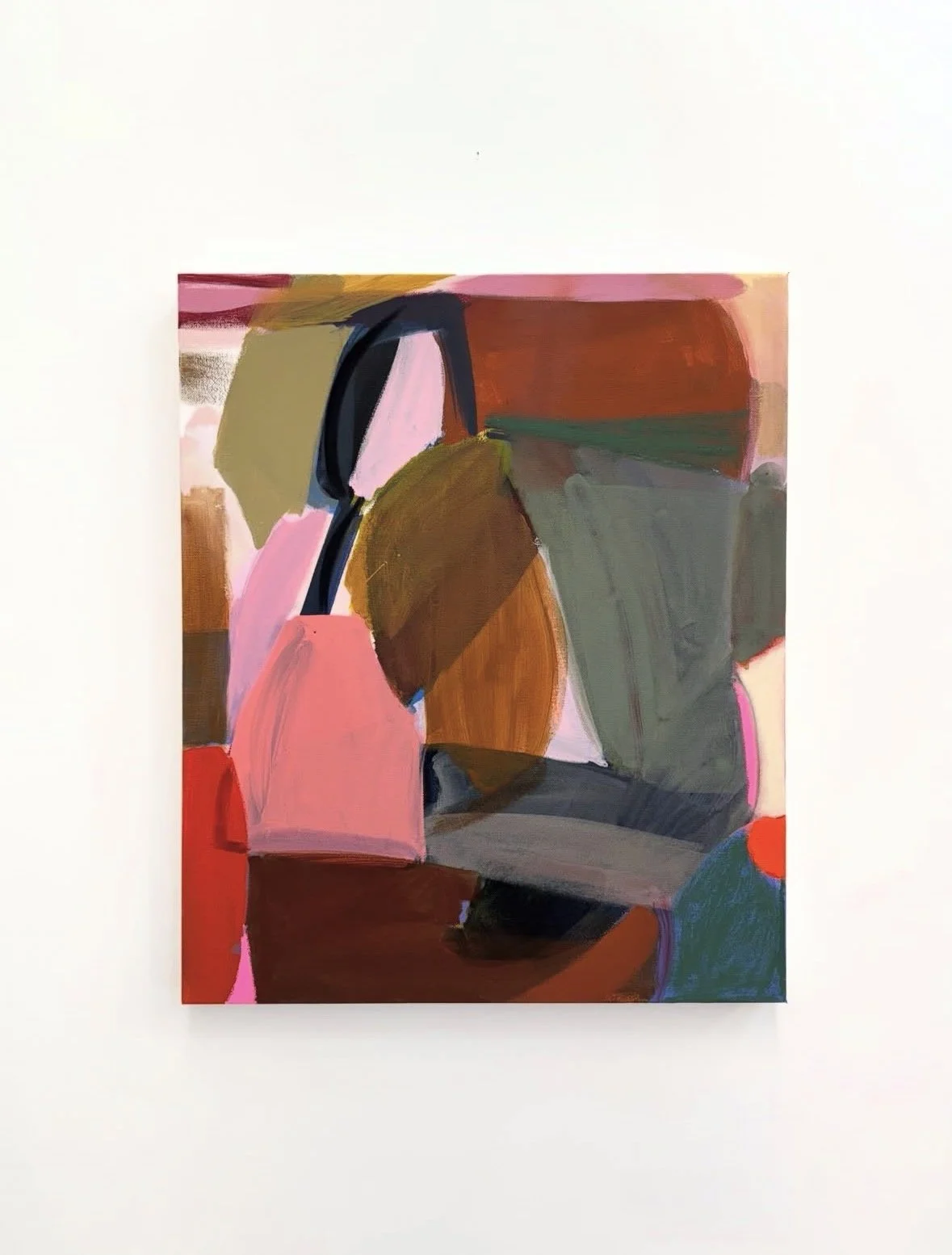 Left Looking, 24"x20", acrylic, oil, gouache, charcoal on canvas, 2026