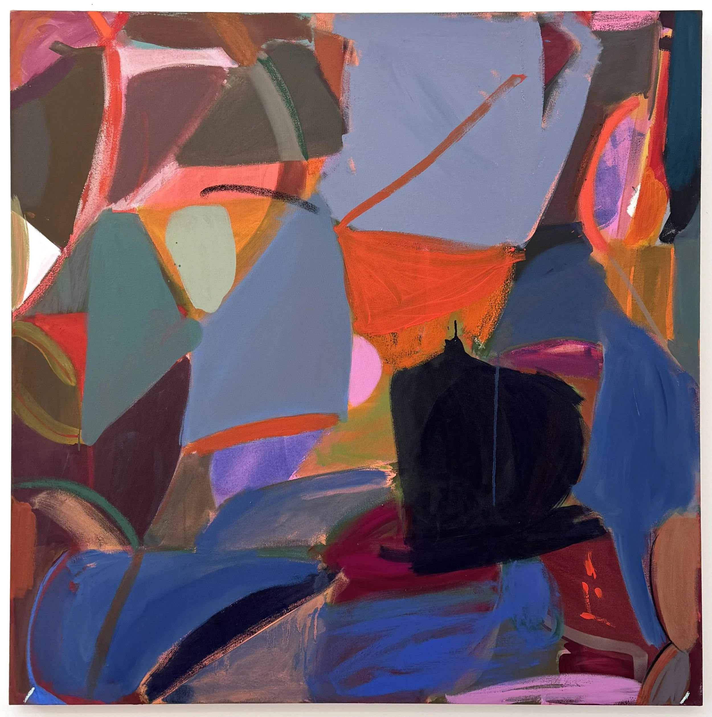 To A Pale Sky, 48"x48", acrylic, oil, charcoal, gouache on canvas, 2026, $5200