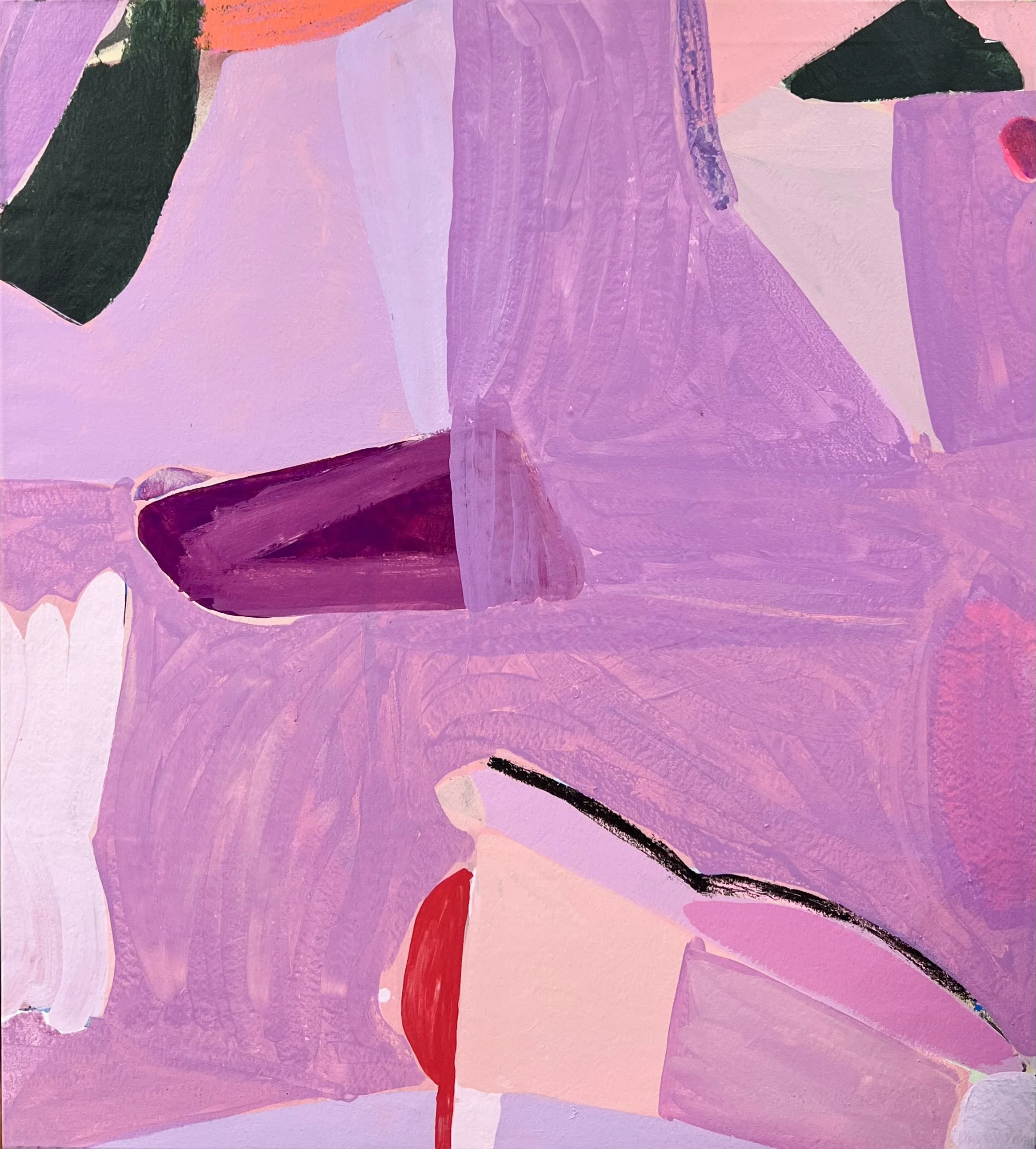 Bubble Gum Room, 50"x45", acrylic and oil stick on canvas, 2022, $5200