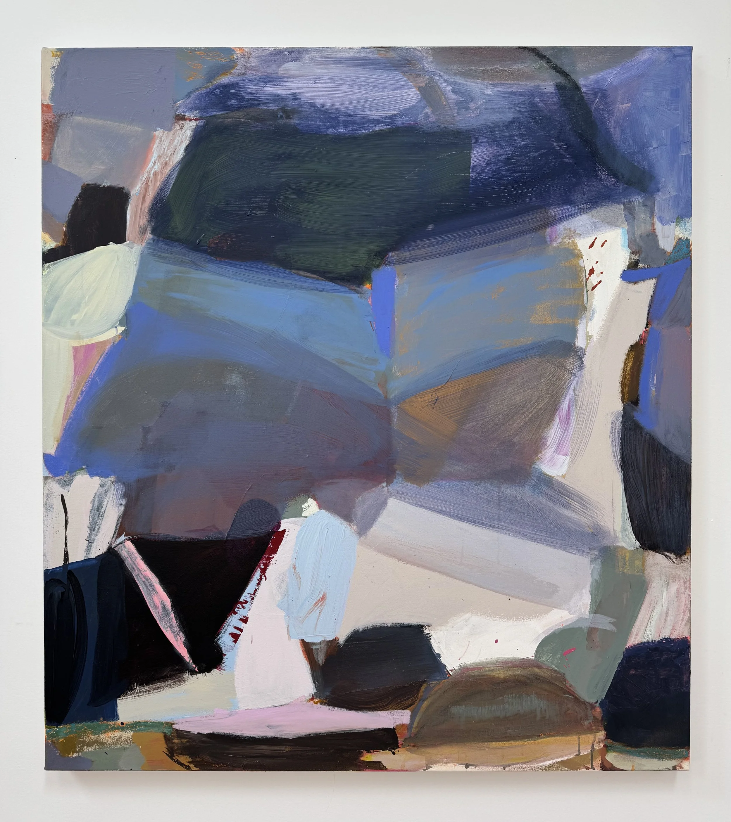 Misty Mountain, 47"x42", acrylic, gouache, oil, pastel, charcoal on canvas, 2026