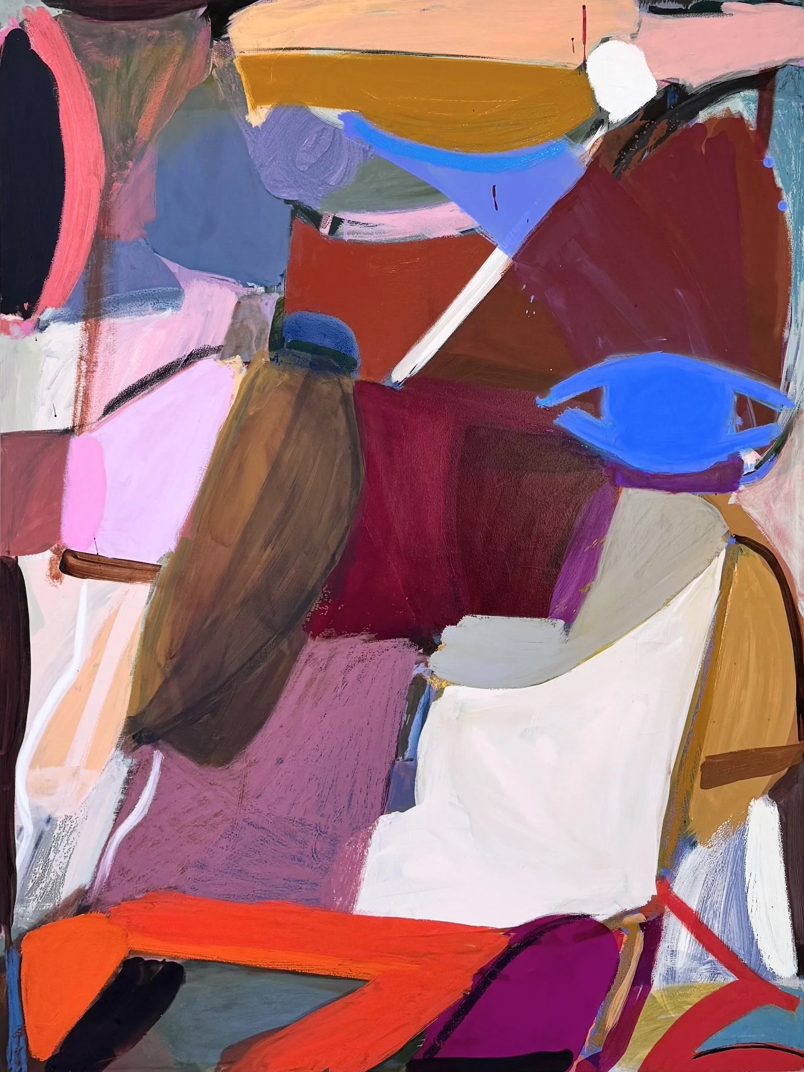 A Spring Profile, 48"x36", acrylic, oil, gouache, charcoal, pastel on canvas, 2025, $4800