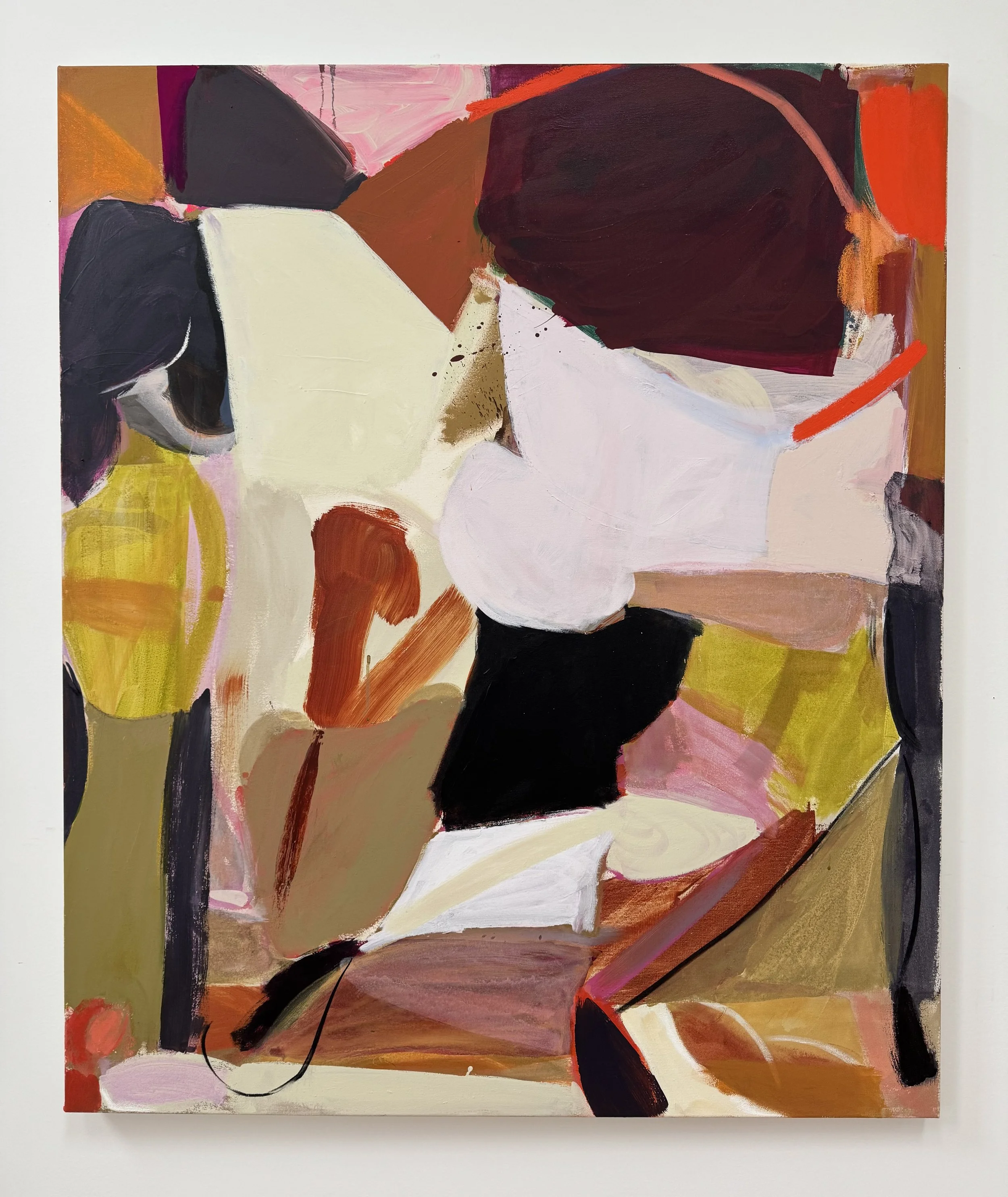 Fall Runner, 50"x42", acrylic, gouache, oil, charcoal on canvas, 2026
