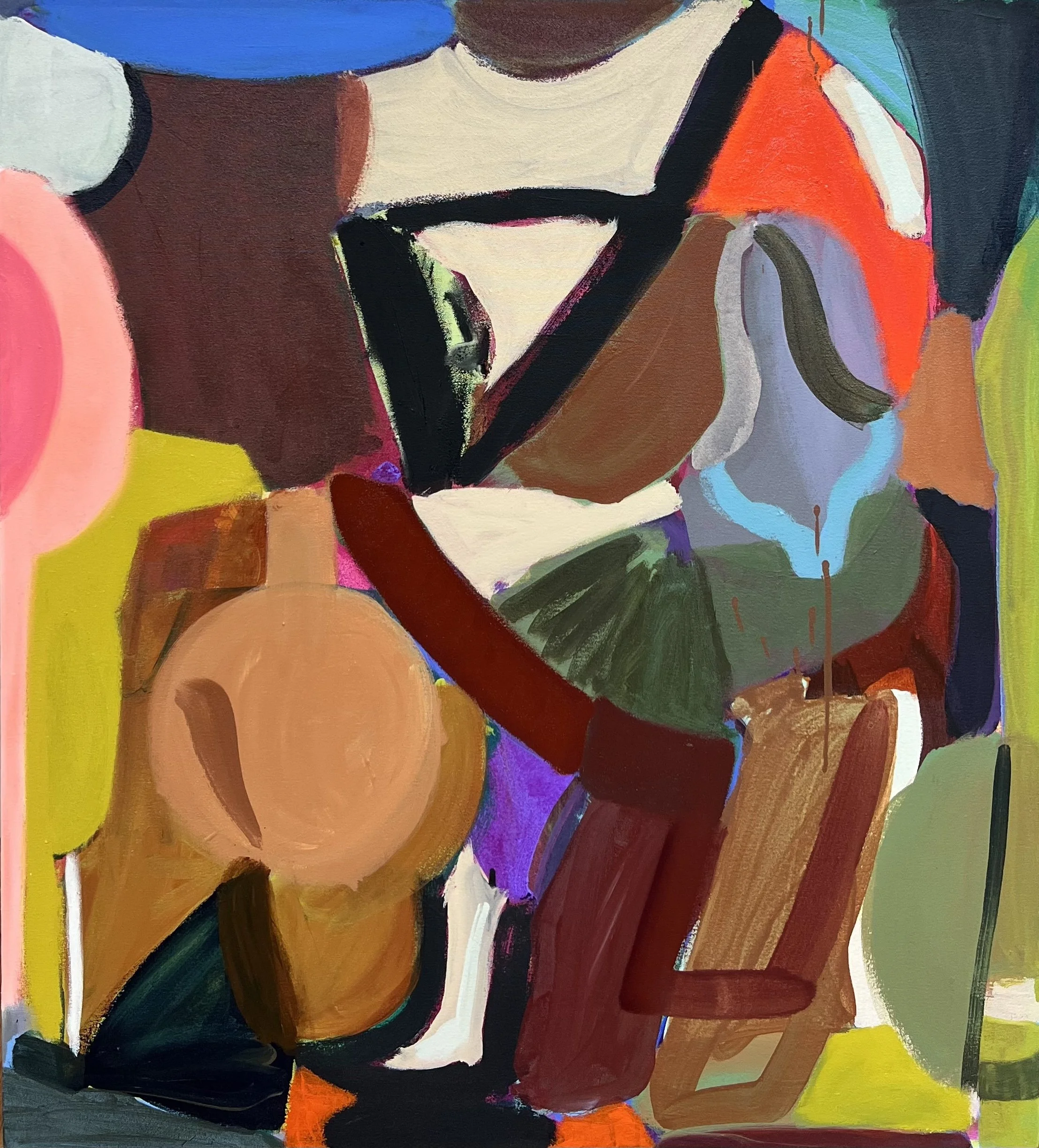 Cartoon Jewel, 40"x40", acrylic, gouache, oil on canvas, 2024, $3400