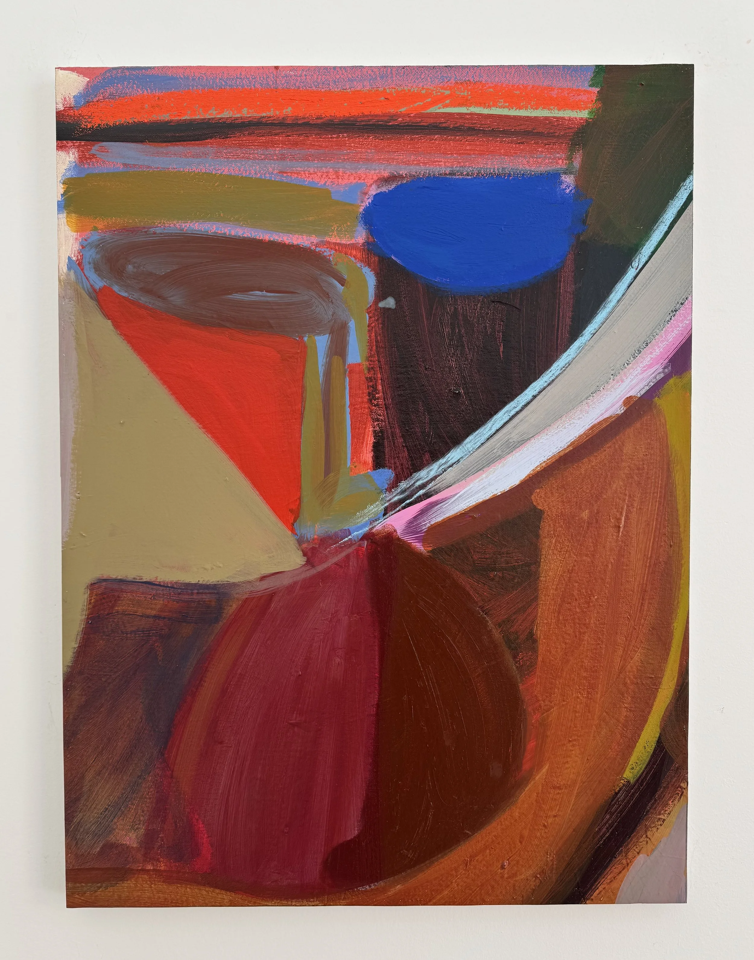 Blue Eyed Mask, 24"x18", acrylic, oil, gouache on canvas, 2026