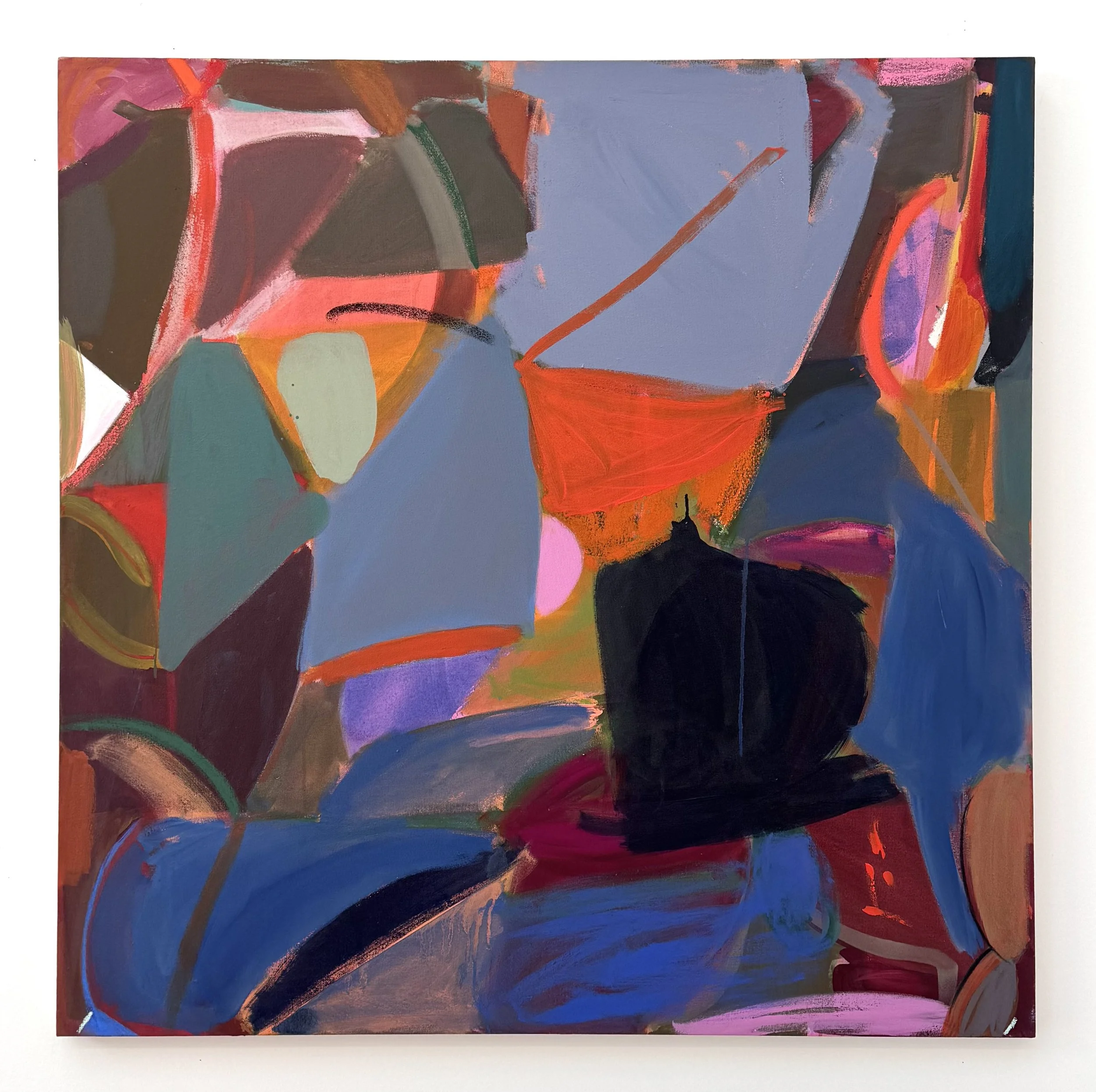 To A Pale Sky, 48"x48", acrylic, oil, charcoal, gouache on canvas, 2026