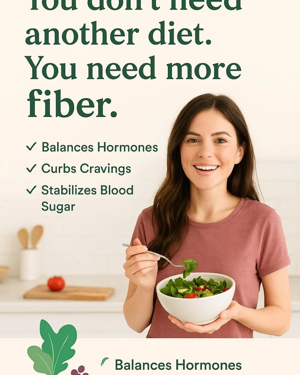 🥦 You don&rsquo;t need another fad diet &mdash; you just need more fiber.
Fiber helps balance estrogen, curb cravings, stabilize blood sugar, and keep your metabolism humming.

Start simple: add a handful of berries, a scoop of chia seeds, or an ext