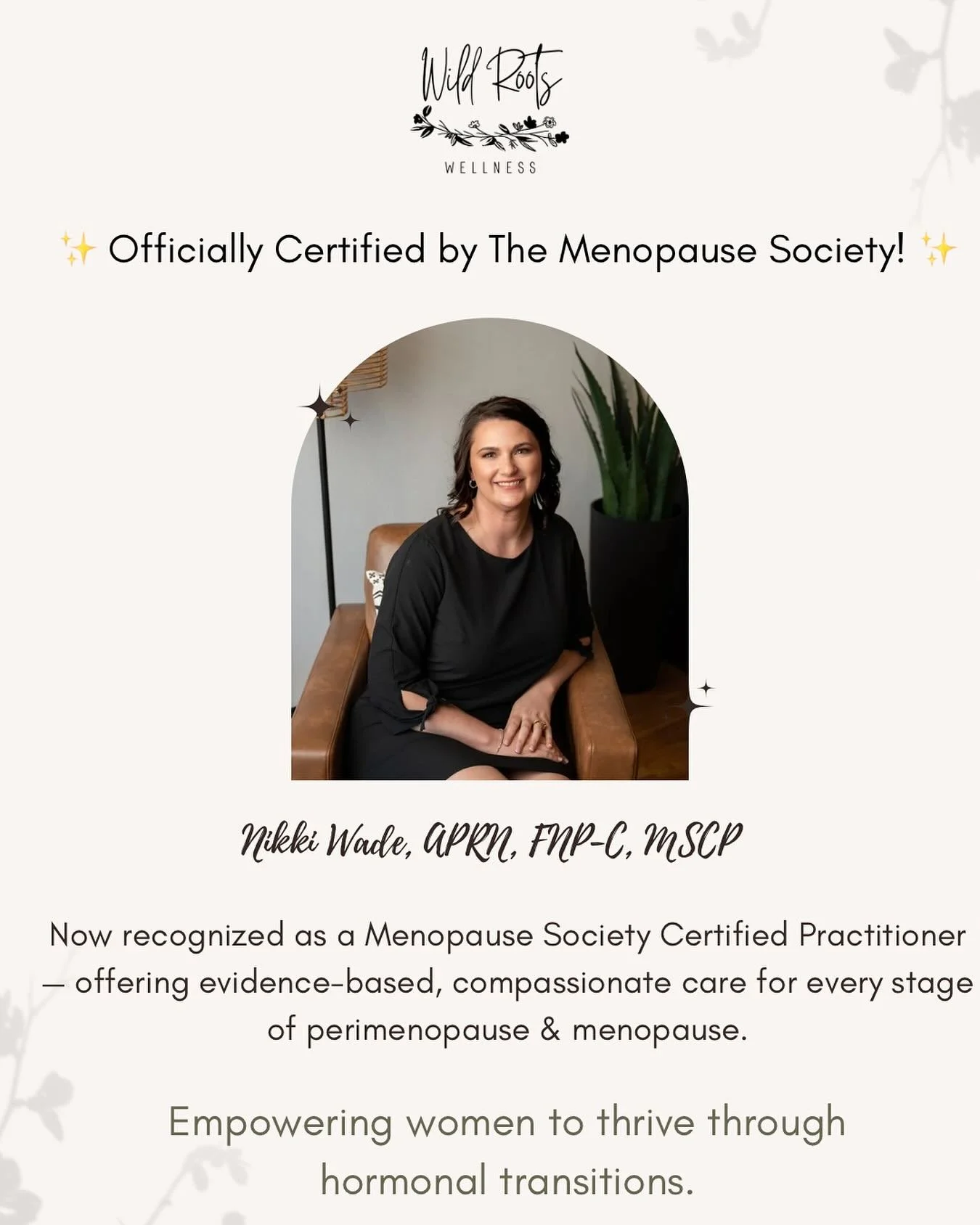 I&rsquo;m so excited to share that I am now officially a Menopause Society Certified Practitioner (MSCP)! 🌸

This certification represents advanced training in evidence-based menopause care &mdash; helping women feel like themselves again through pe