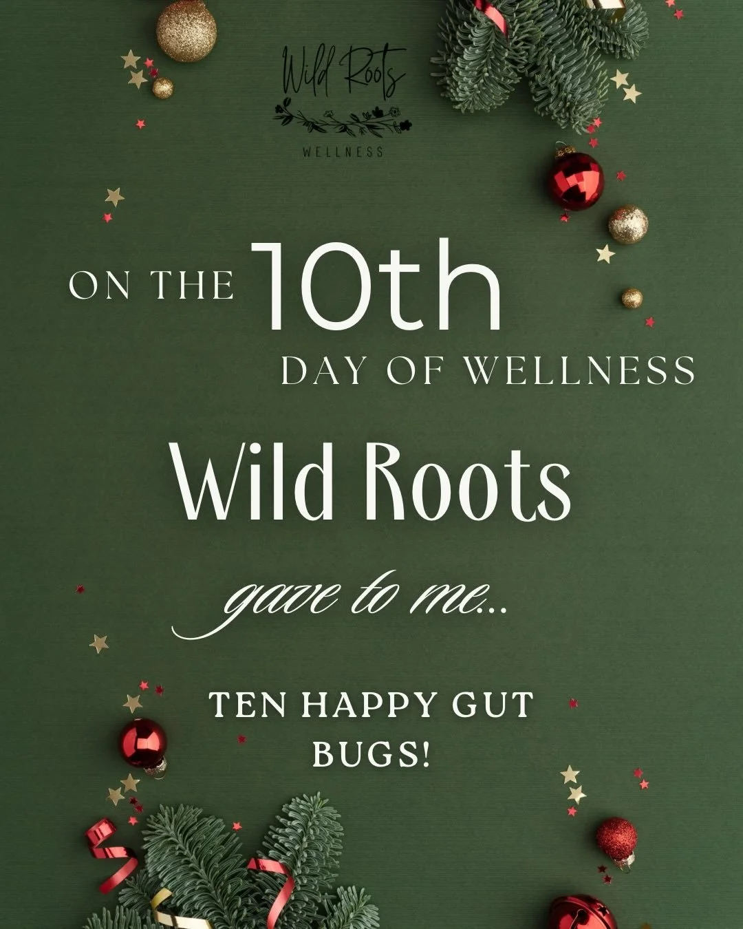 Your gut controls estrogen, cortisol, insulin &mdash; basically everything that affects weight!
Holiday sugar + alcohol disrupt your gut microbiome fast.
Support it with probiotics + leafy greens.

✨ Wild Roots Wellness offers gut &amp; hormone evalu
