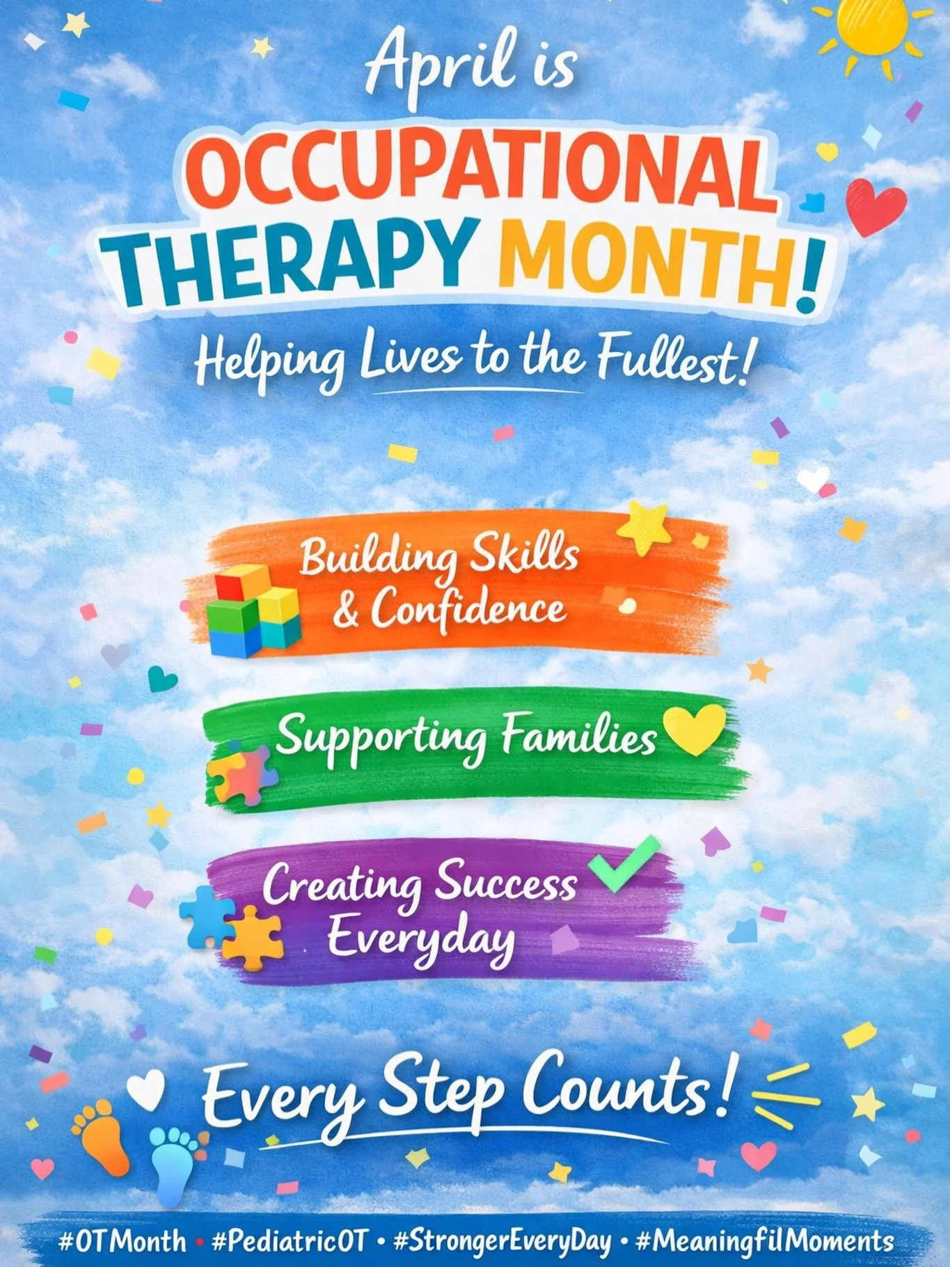 💜April is Occupational Therapy Month💜 We are celebrating the incredible impact of OT in helping individuals live life to the fullest 🤩

From building strength and coordination, to supporting sensory processing, attention, and independence in daily