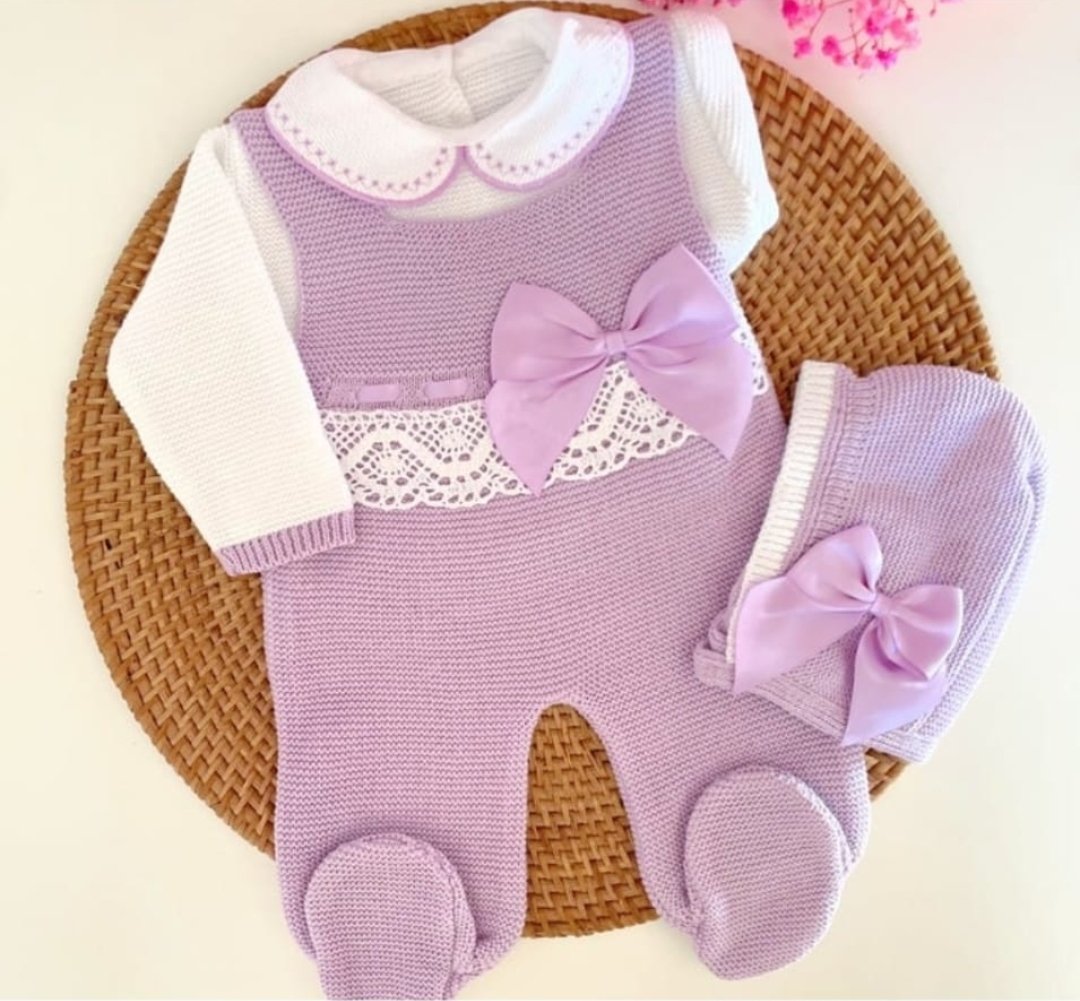 Newborn Knitted Set purple Hat, purple and white SET, baby clothes, newborn set, Newborn knitted clothing, Newborn girl Outfit
