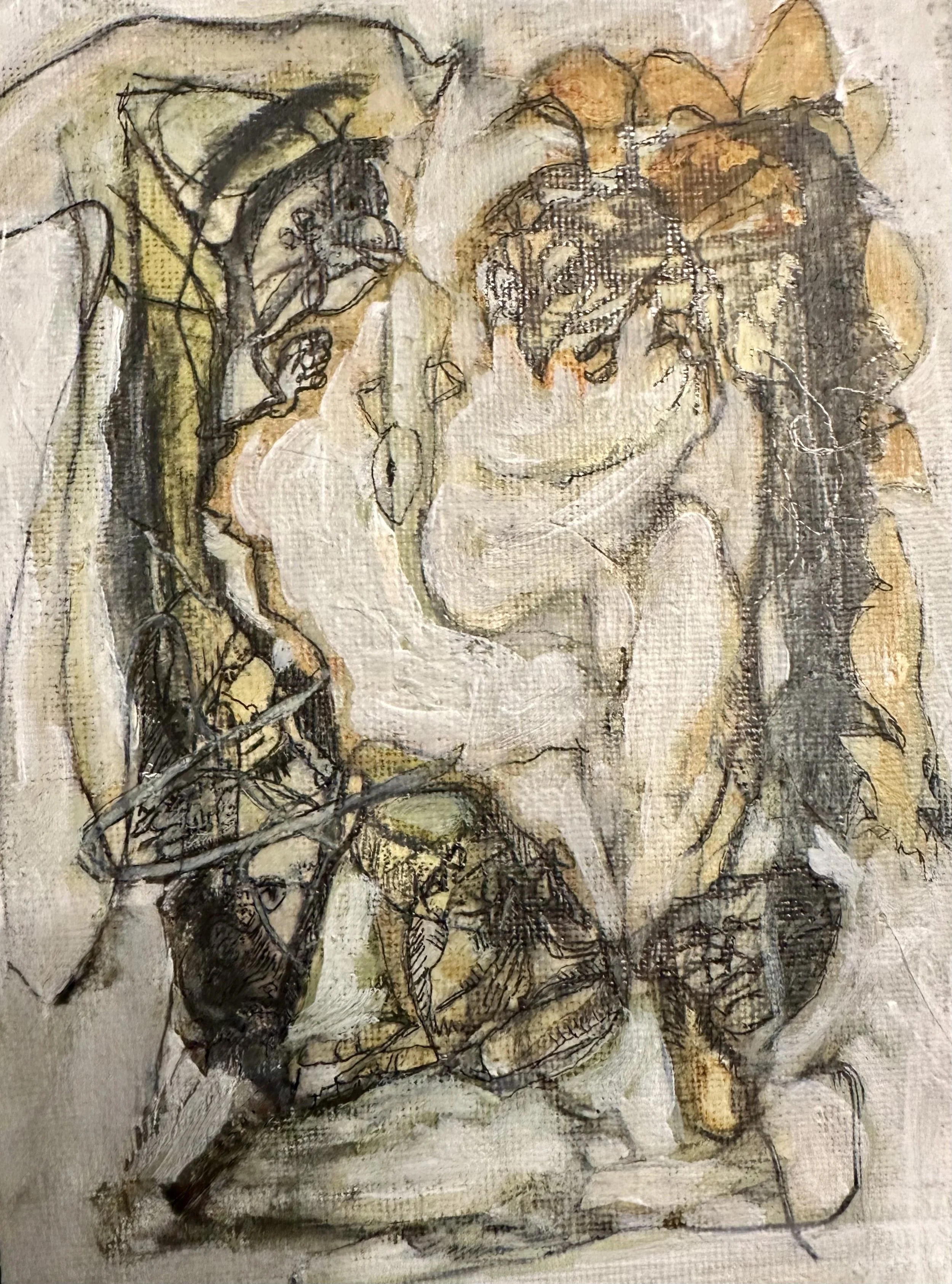 creatures lines with various mediums and texture