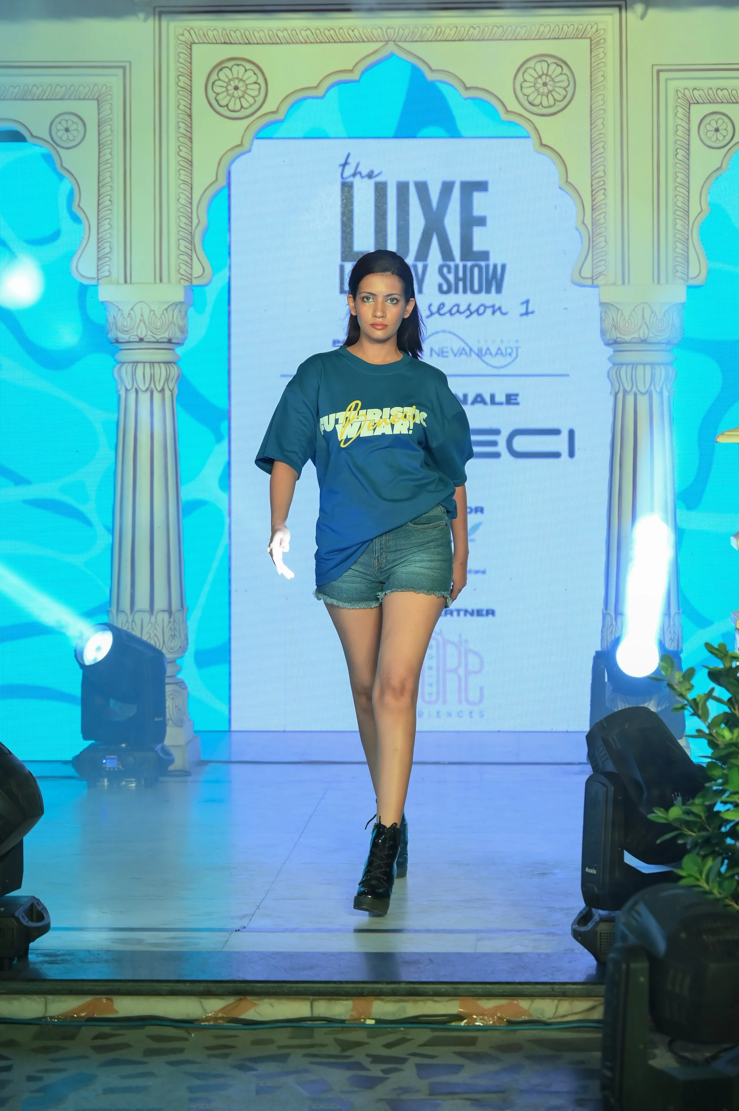 Model showcasing a couture gown at Luxe Legacy Show Season 1 in Jaipur