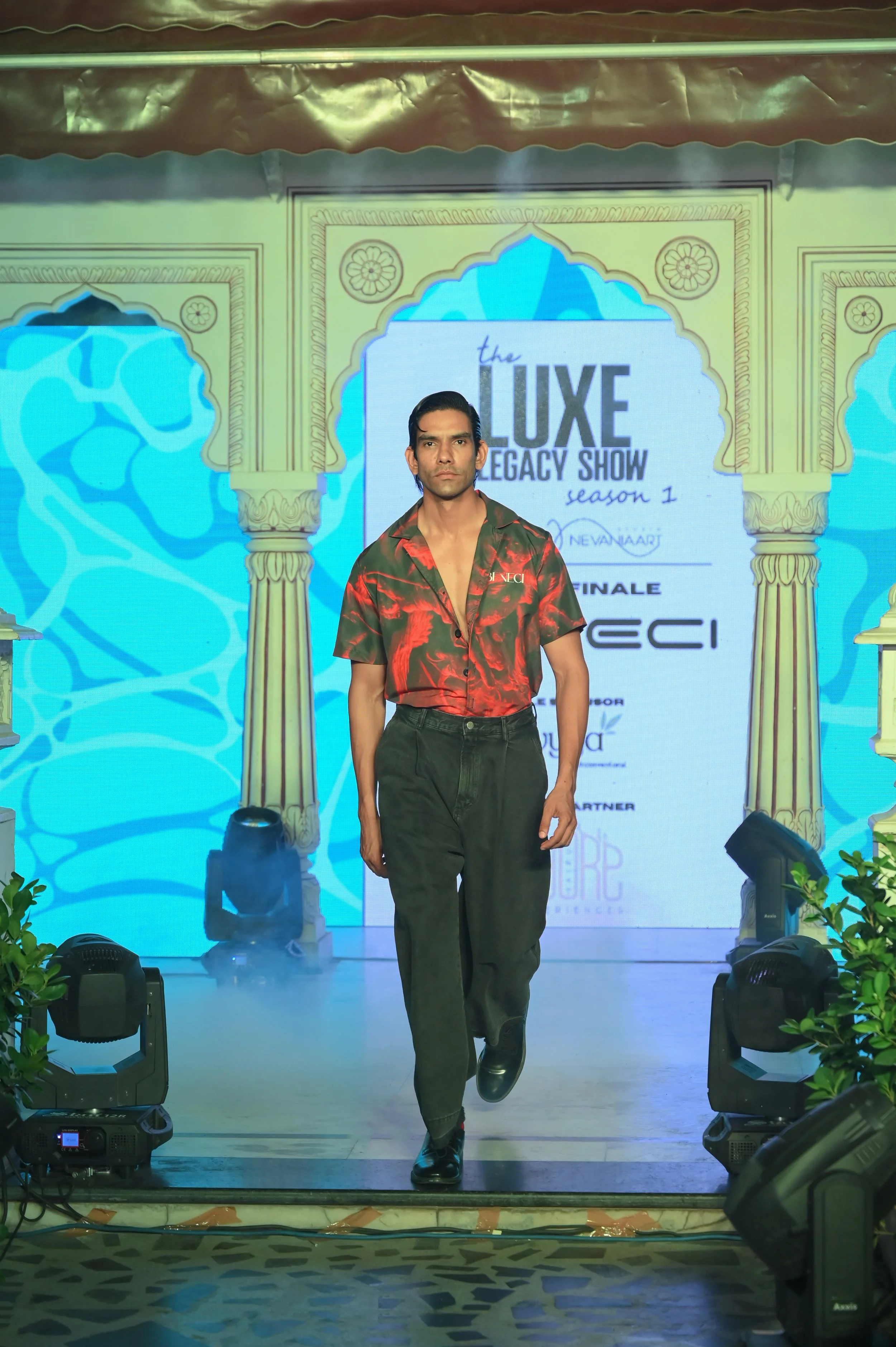 Model showcasing a couture gown at Luxe Legacy Show Season 1 in Jaipur