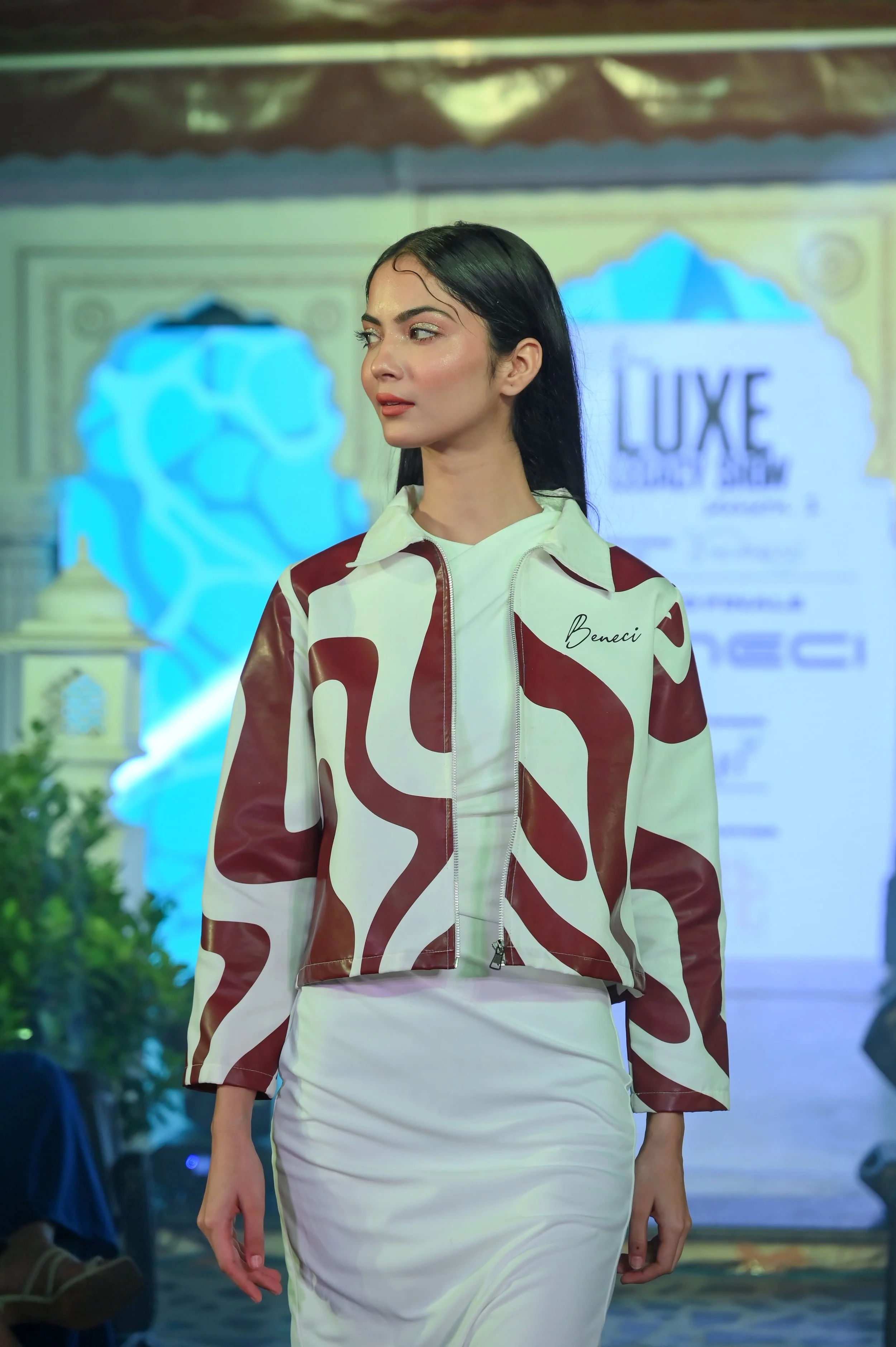 Model showcasing a couture gown at Luxe Legacy Show Season 1 in Jaipur