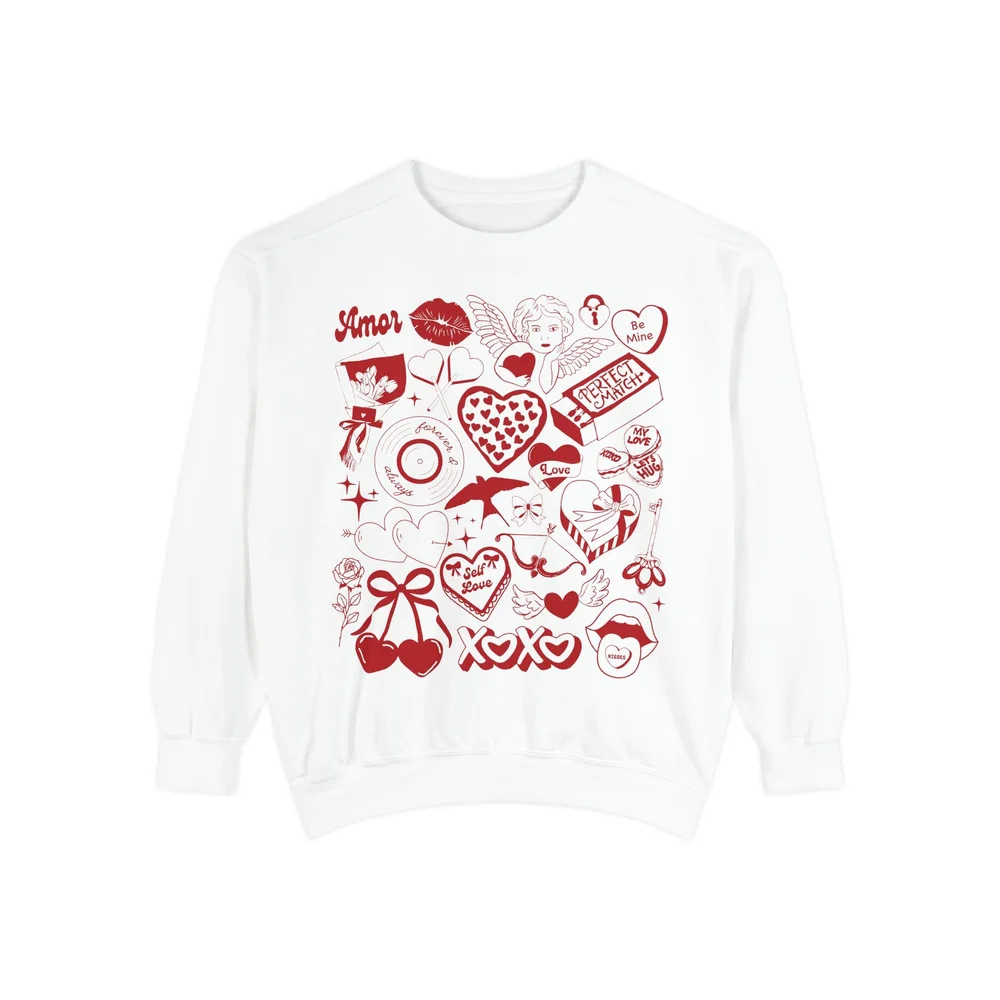 Valentines Day Unisex Sweatshirt Comfort Colors — Kiss My Moon