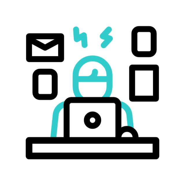 Support helpdesk agent with computer