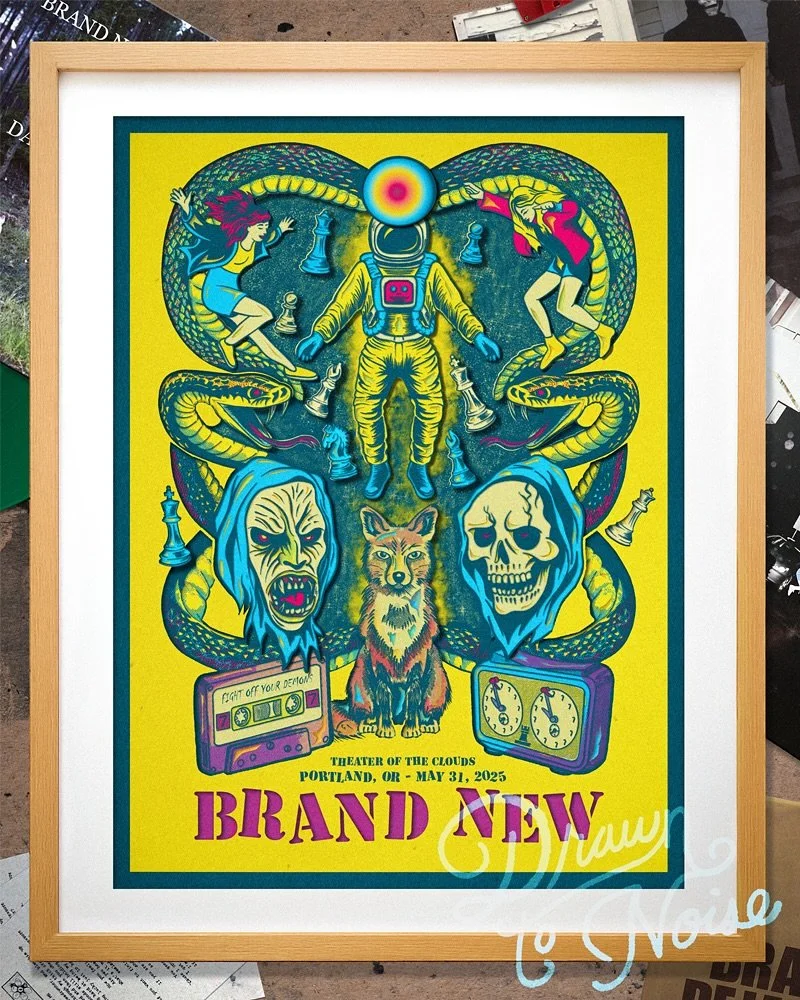Spent a lot of time on this one. Really happy with how it turned out. Inspired by Reddit comments that were looking for show posters of their recent tour. 

#adobefresco #handdrawn #fanart #concertposter #brandnewrock #elderemo #indierock #retrosuppl