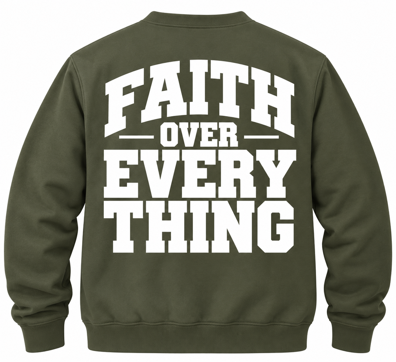 Olive Sweatshirt with Faith Graphic.png