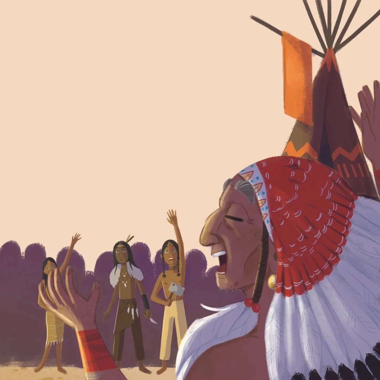 "Pluma Azul y el águila" - albo illustrato