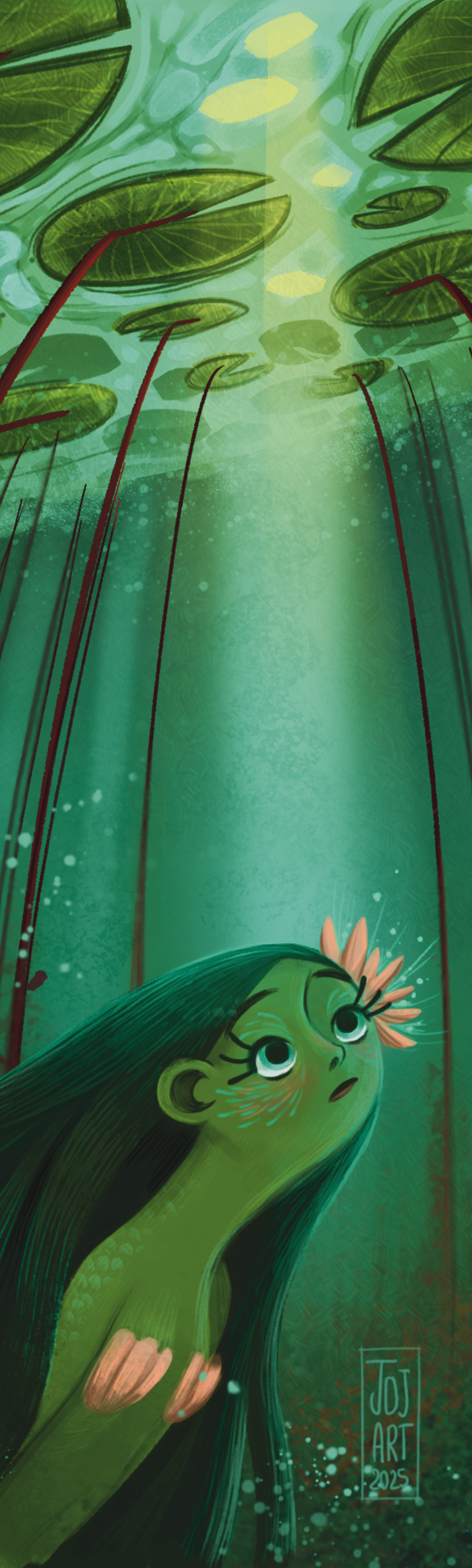 Illustrazione "Ninfee" - segnalibro - disponibili stampe A4