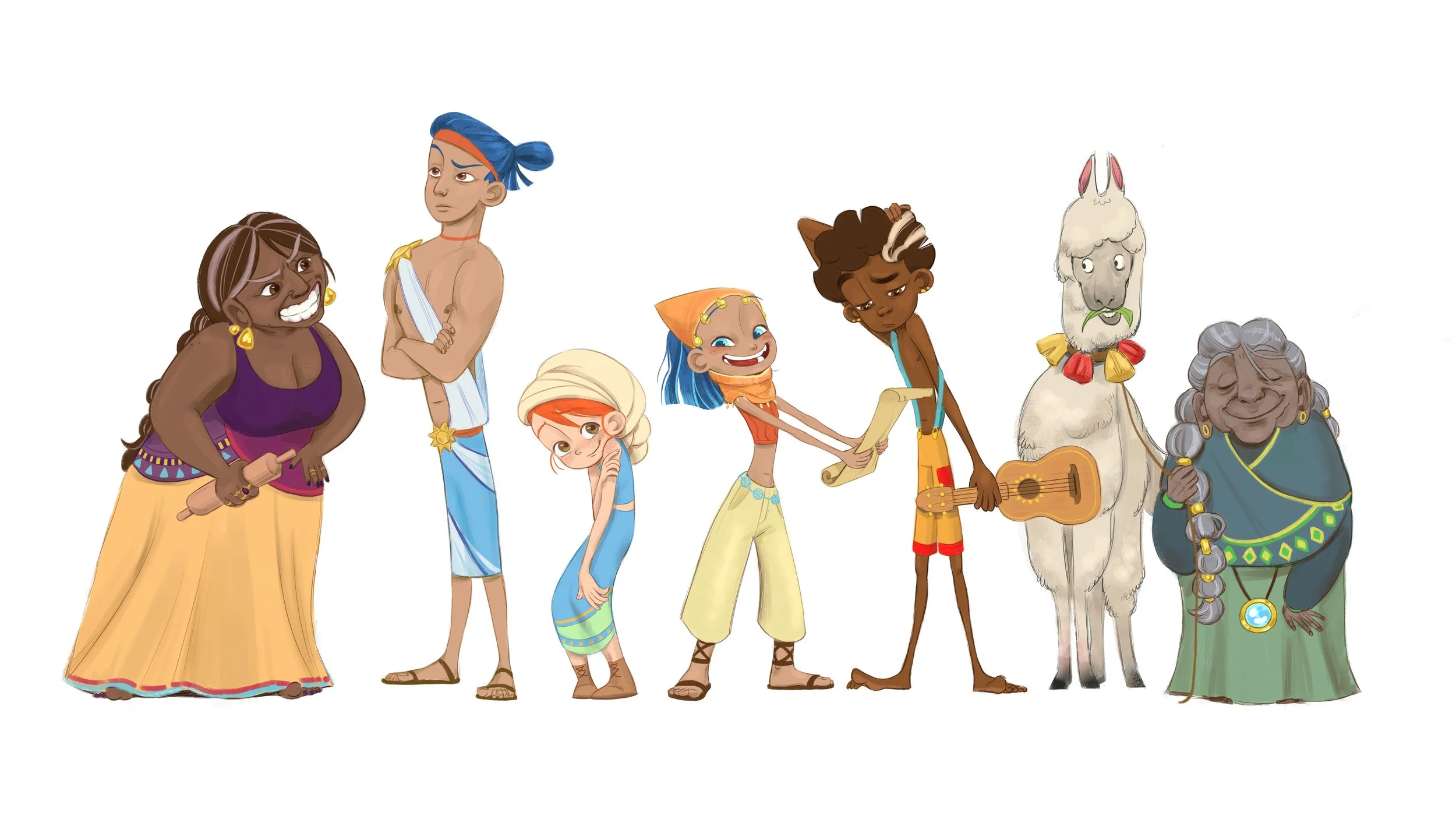 NOUR E L'ISOLA DEI SOLI - Lineup personaggi - progetto personale