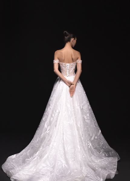 a-line wedding dresses roswell Rachel Allan RB7004 Puff Sleeve Square Neck A-Line Wedding Dress