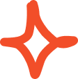 Stylized orange star shape on a white background