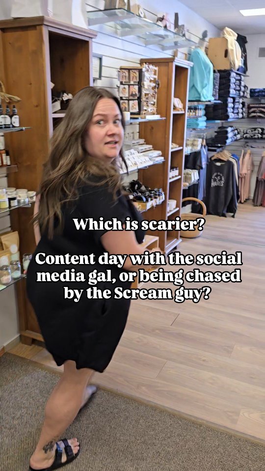 Let’s be real…
The scream guy? Predictable.
The social media gal? She’s got a tripod, three half-baked ideas, and the audacity to say, “just be natural!”
This is what content day at Main Street Market looks like. Send