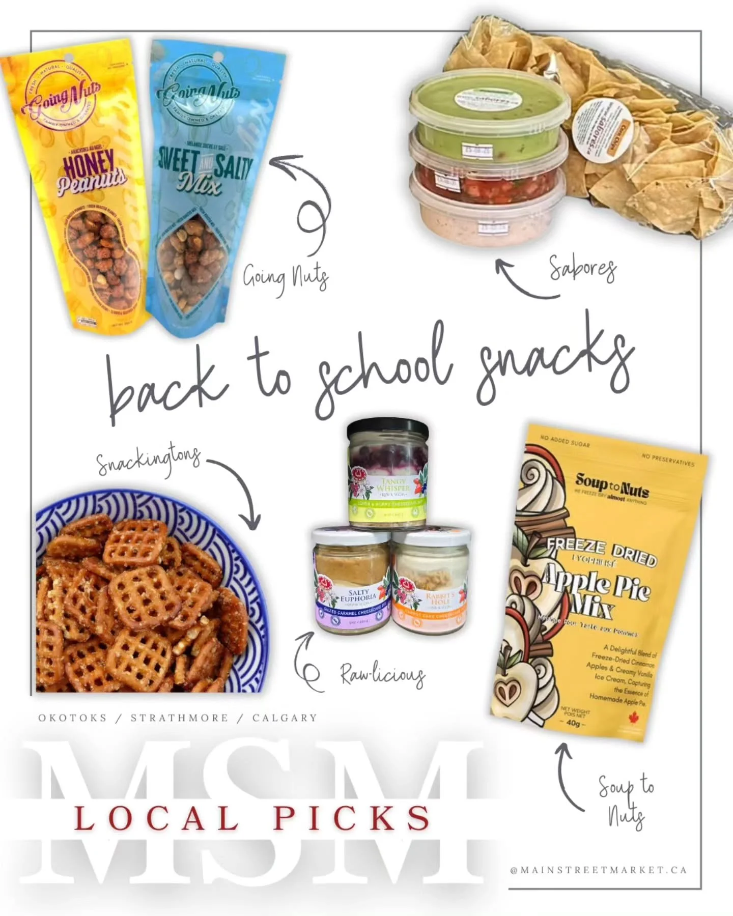 MSM Picks: Back to School Snacks
School mornings hit different when you’ve got quick, tasty snacks ready to grab. These 5 makers are keeping lunch kits stocked and the after-school cravings handled.
Featuring:
@goingnutsyyc Sweet & salty