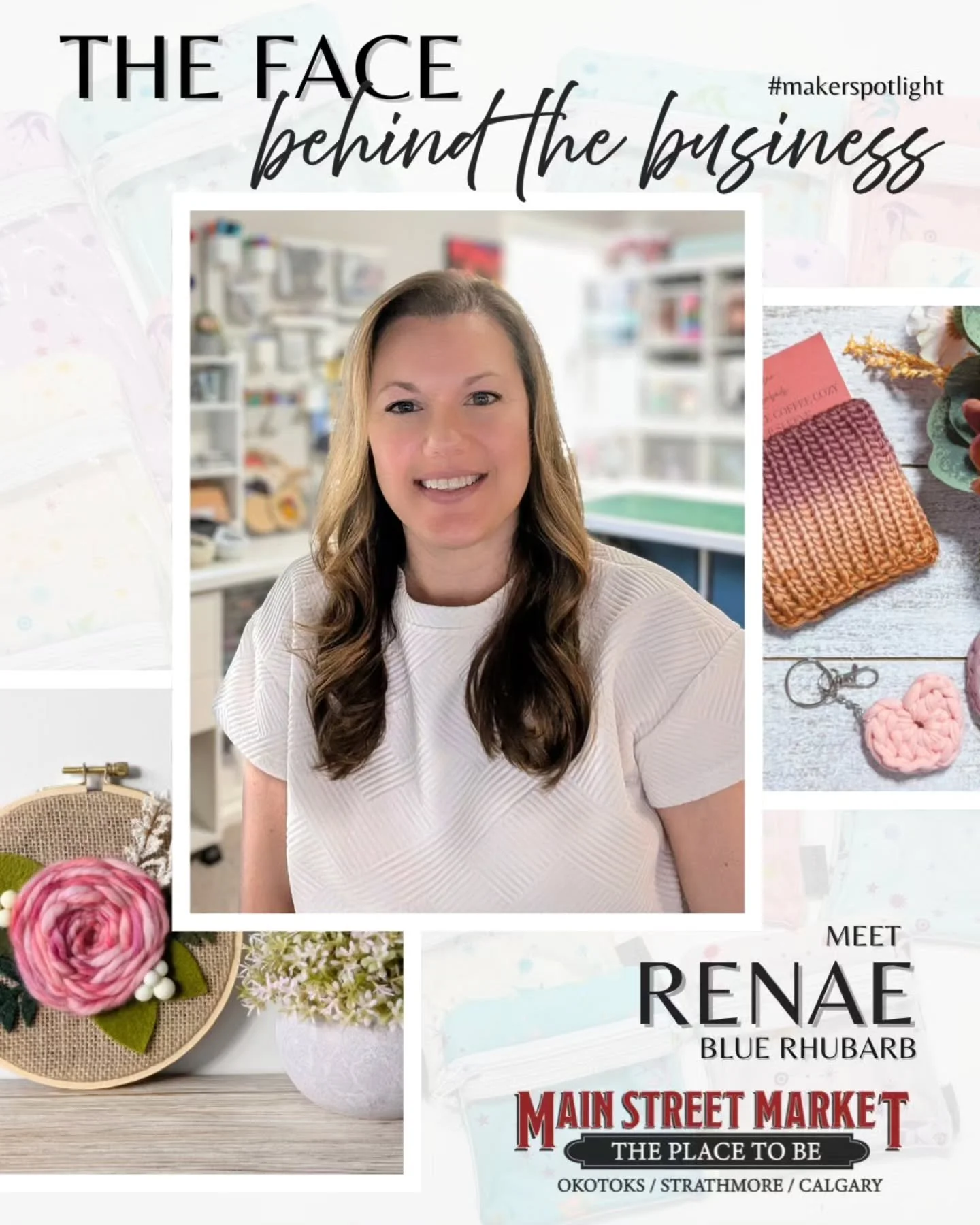 The Face Behind the Business: Blue Rhubarb
Shopping local means more than just finding something pretty to take home. It means discovering the people and stories stitched into every piece.
Meet Renae, the maker, owner, and heart behind @_bluerhubar