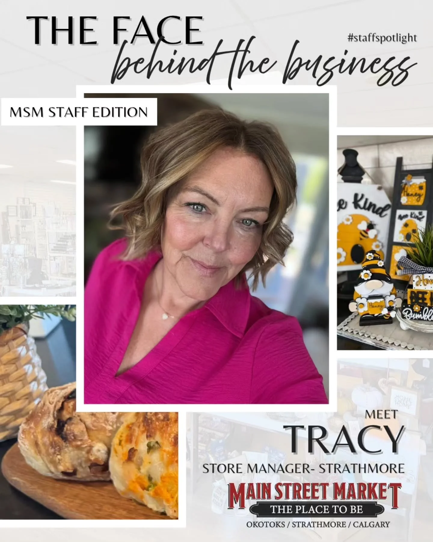 The Face Behind the Business: Staff Edition - Tracy (Strathmore Store Mgr.) 

Main Street Market is not only about the vendors. It is also about the incredible staff who keep things running and create the welcoming atmosphere our customers love.

Mee