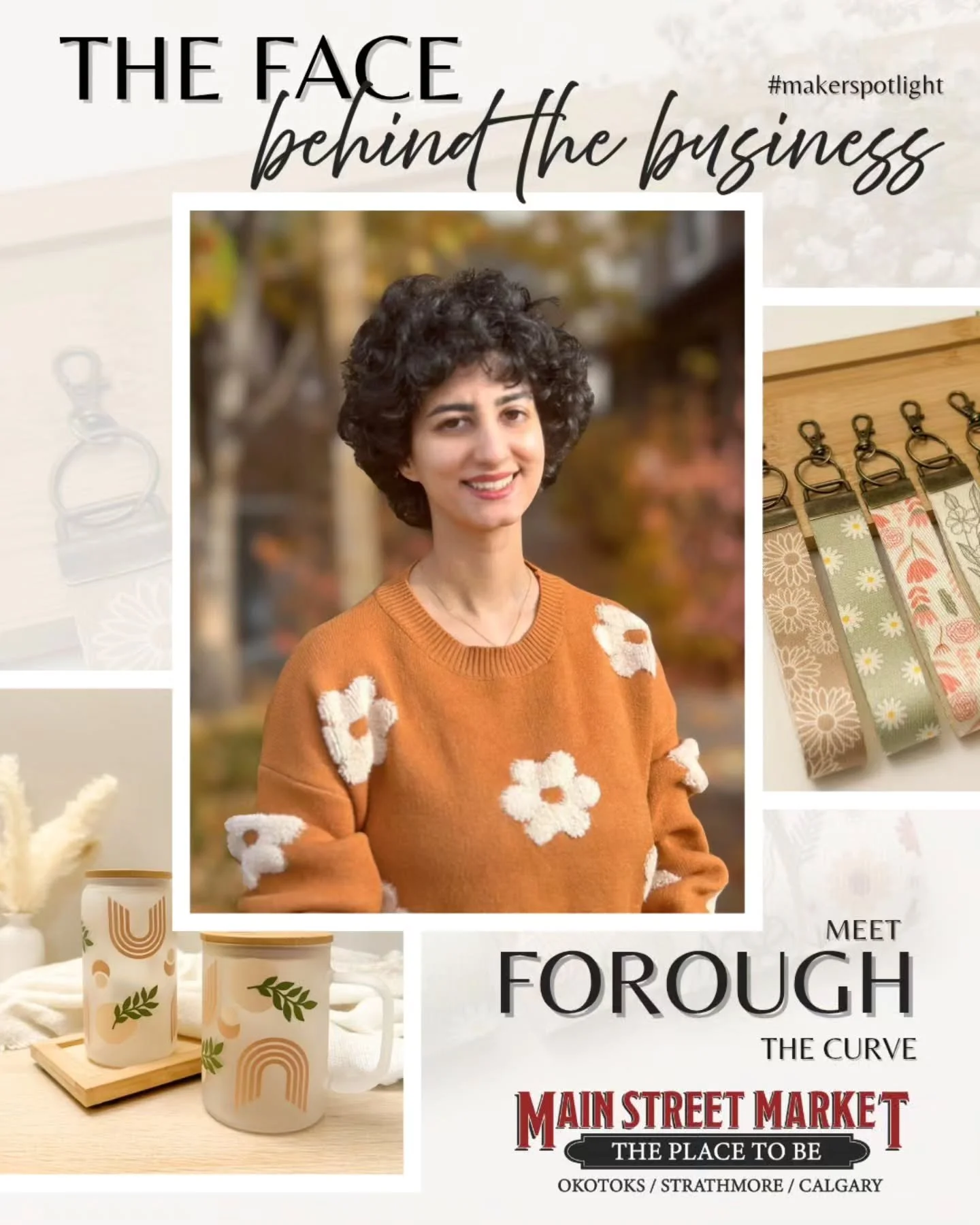 The Face Behind the Business: The Curve
Meet Forough, the creative mind behind @thecurve.ca
In 2024, Forough turned her love of crafting and design into a business that blends style, warmth, and functionality. The Curve specializes in handmade drin