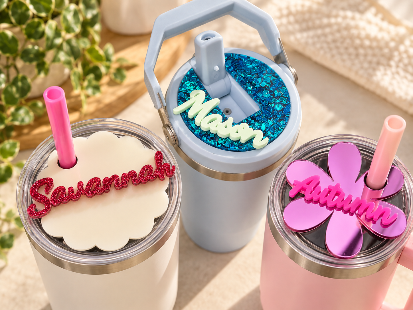 Custom Acrylic Water Bottle Name Toppers