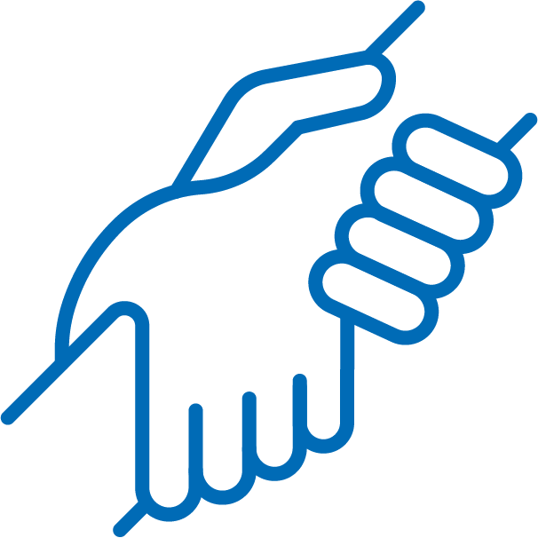 Hands holding a tree