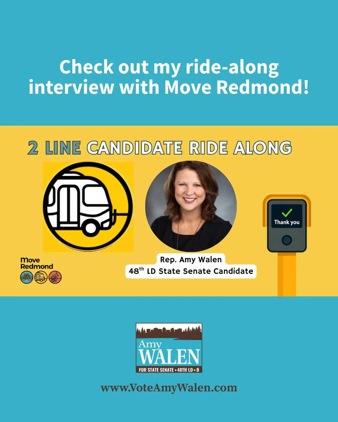I had so much fun on this 2 Line ride-along interview with @moveredmond! I enjoyed my conversation with Kelli—we covered a lot, including regional transportation, how it intersects with many other issues, and how it can help solve some of those